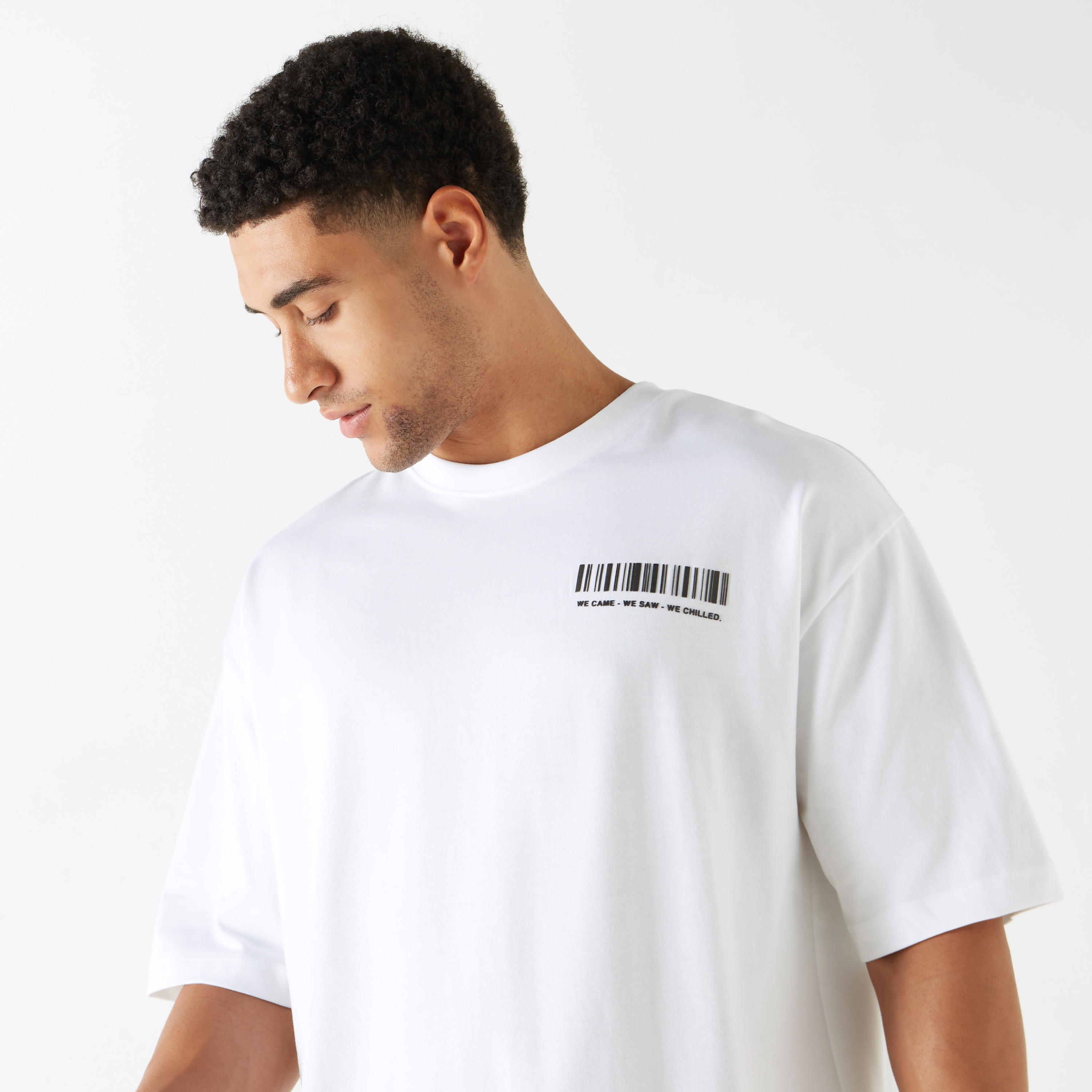 Graphic Print Oversized T-shirt with Short Sleeves and Crew Neck-men-clothing-tshirtsandpolos-tshirts-image-4
