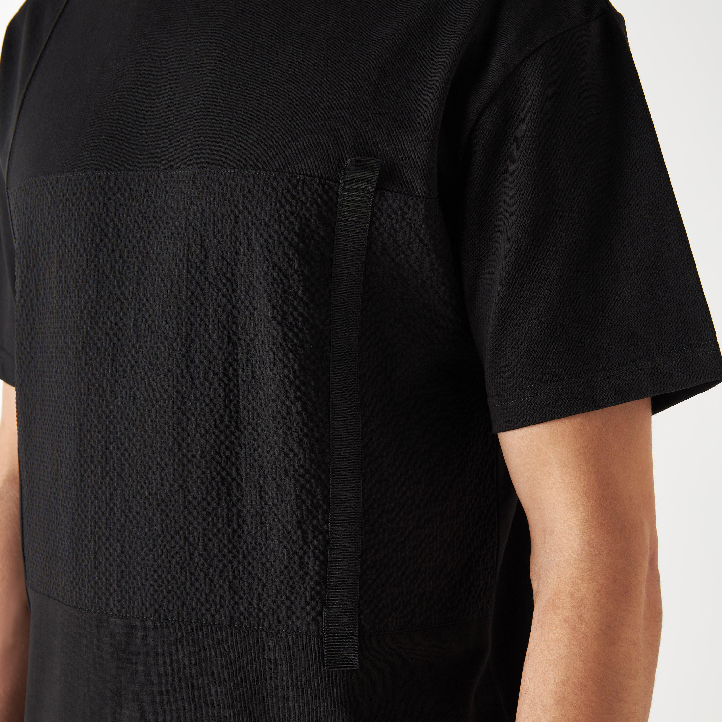 Textured Panel T-shirt with Crew Neck and Short Sleeves-men-clothing-tshirtsandpolos-tshirts-image-4