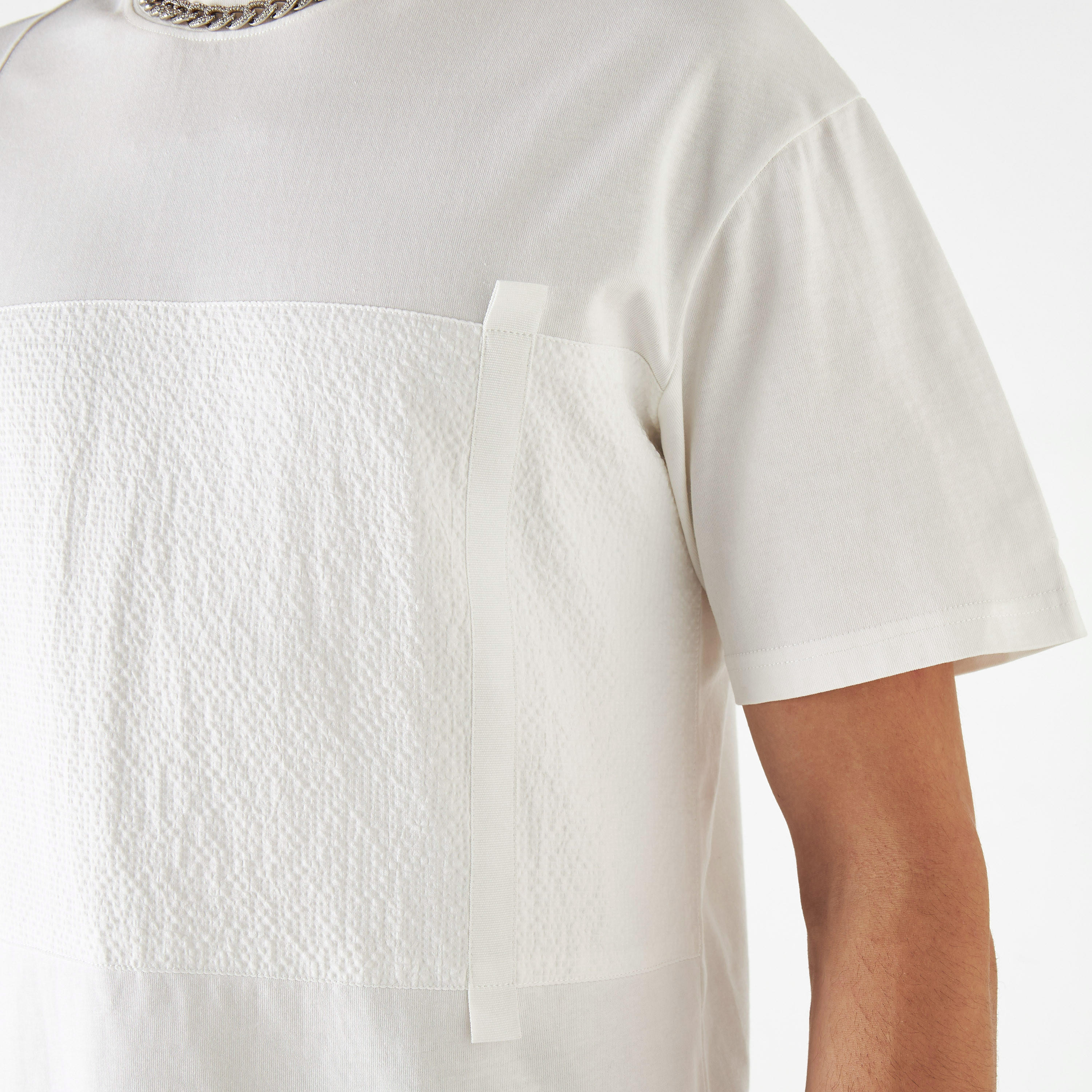 Textured Panel T-shirt with Crew Neck and Short Sleeves-men-clothing-tshirtsandpolos-tshirts-image-8