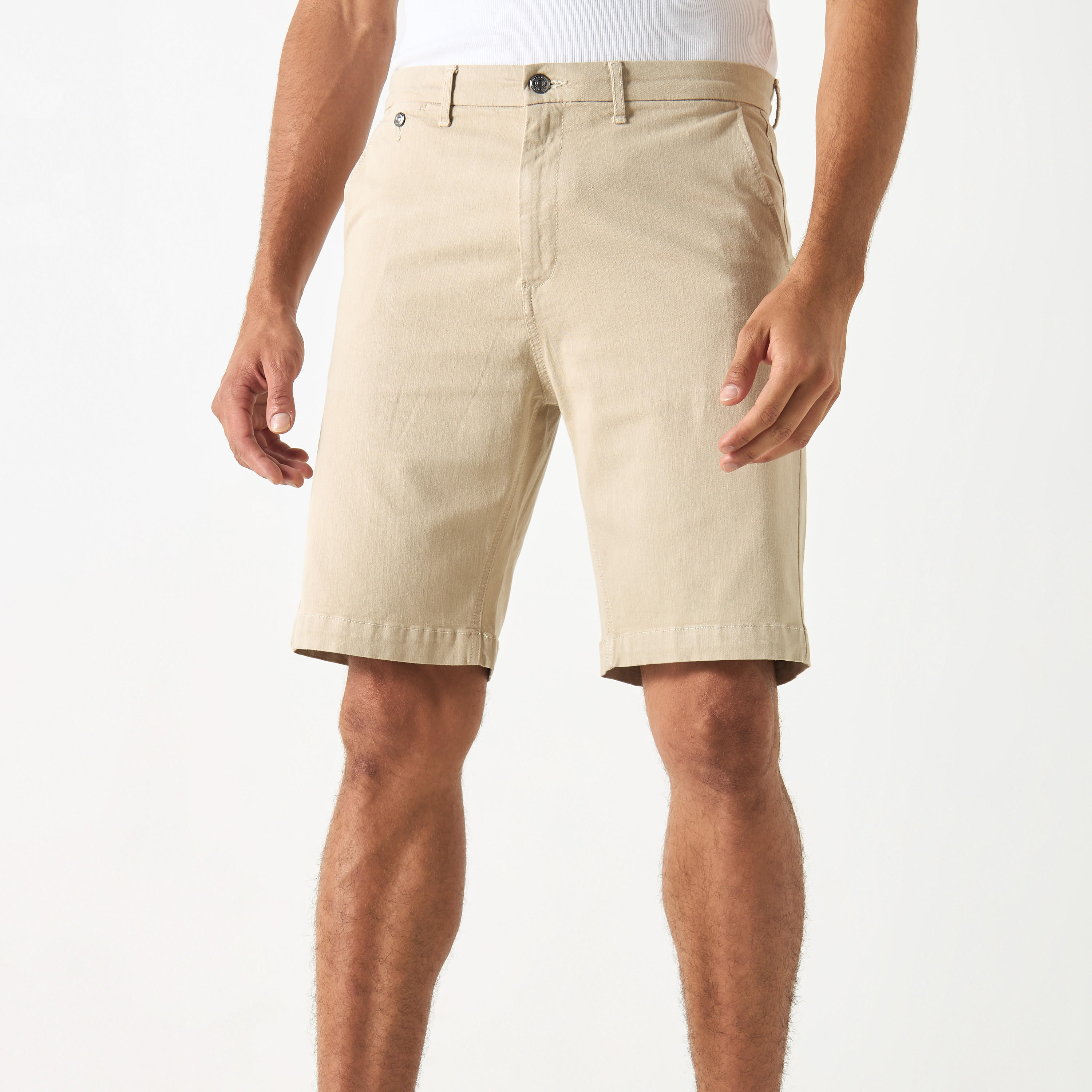 Ecko Solid Shorts with Button Closure and Pockets-men-clothing-bottoms-shorts-image-1