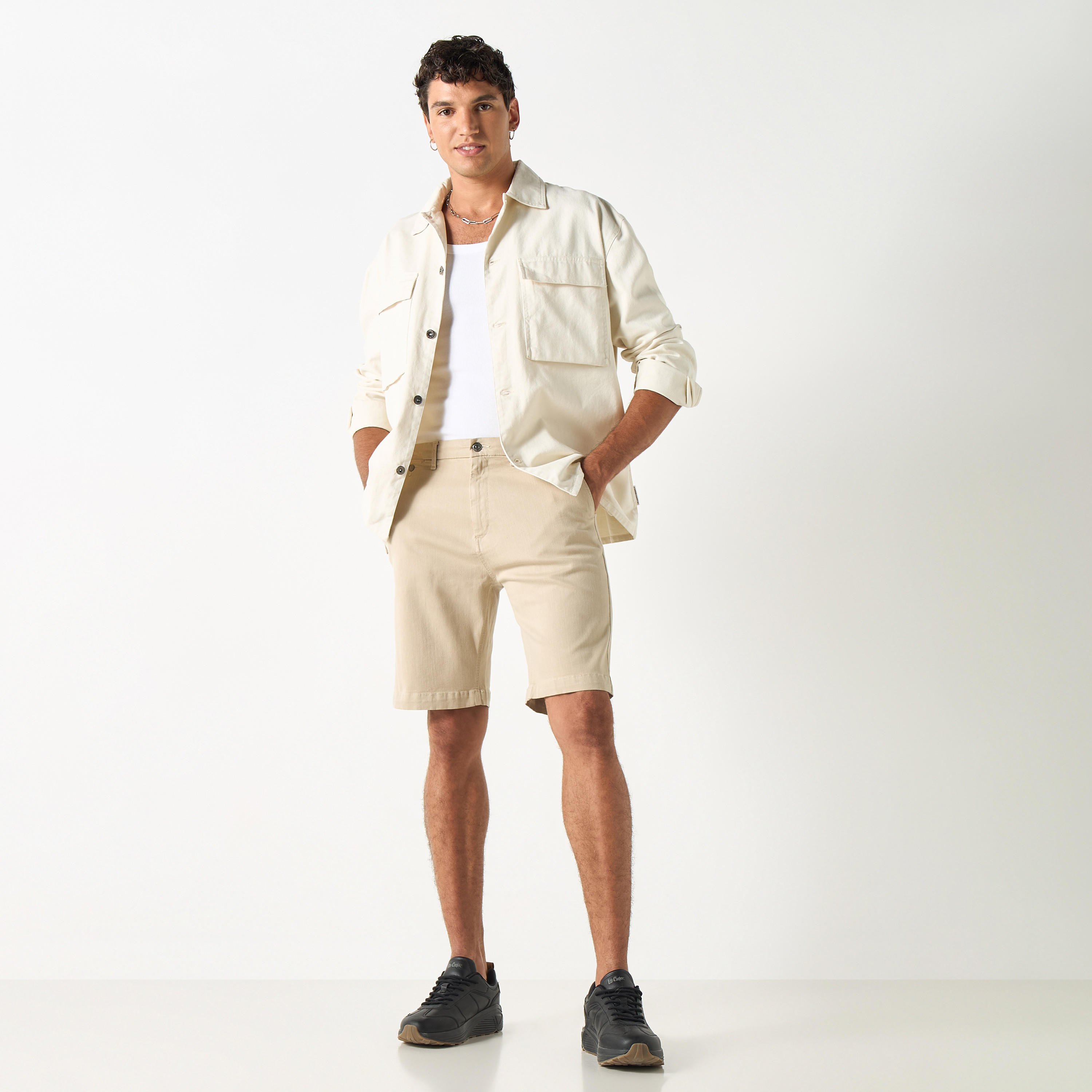 Ecko Solid Shorts with Button Closure and Pockets-men-clothing-bottoms-shorts-image-2