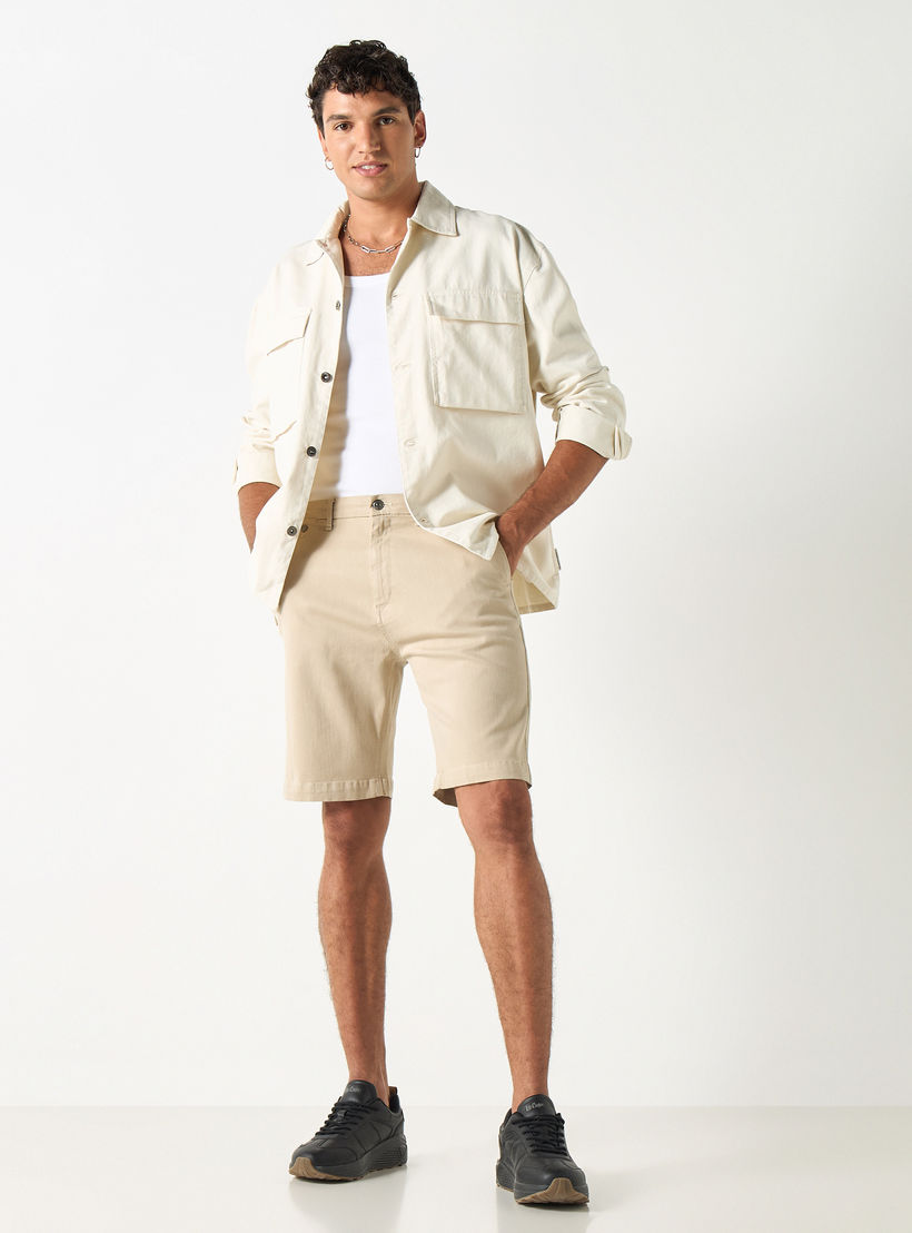 Ecko Solid Shorts with Button Closure and Pockets-men-clothing-bottoms-shorts-image-2