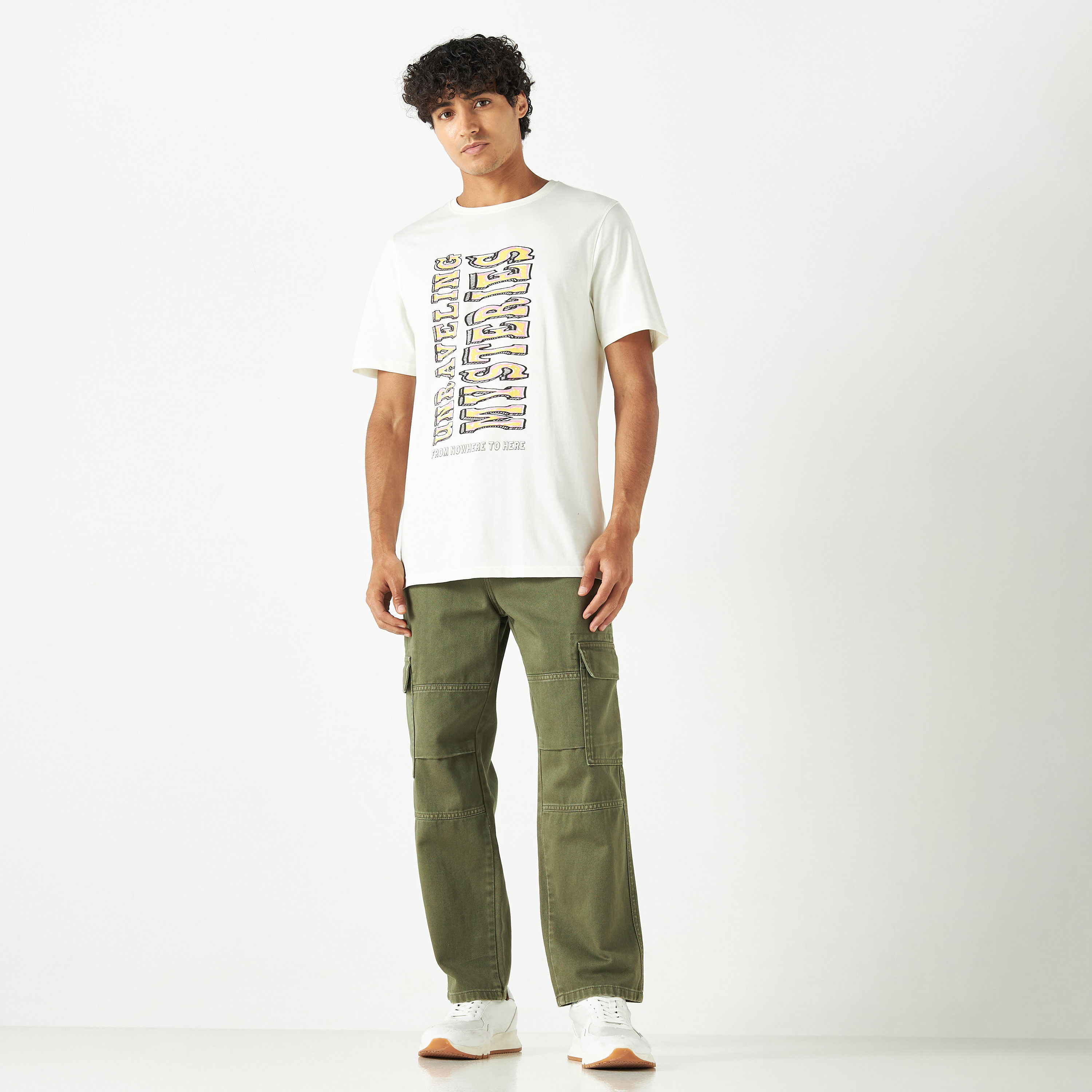 Typography Print Crew Neck T-shirt with Short Sleeves-men-clothing-tshirtsandpolos-tshirts-image-2