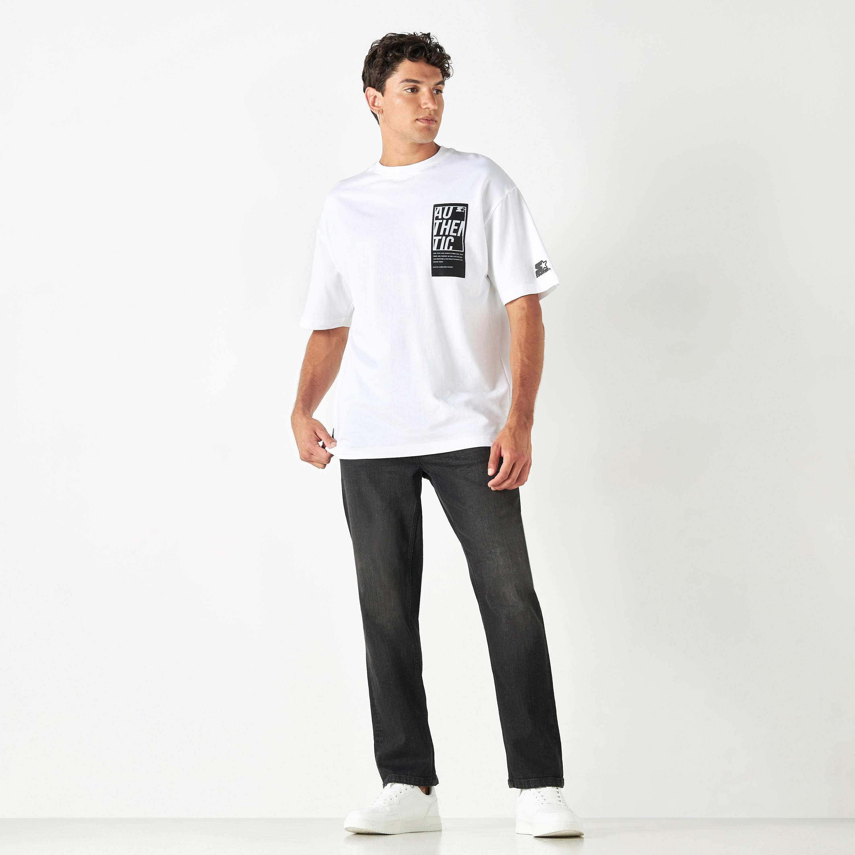 Starter Placement Print T-shirt with Crew Neck and Short Sleeves-men-clothing-tshirtsandpolos-tshirts-image-7