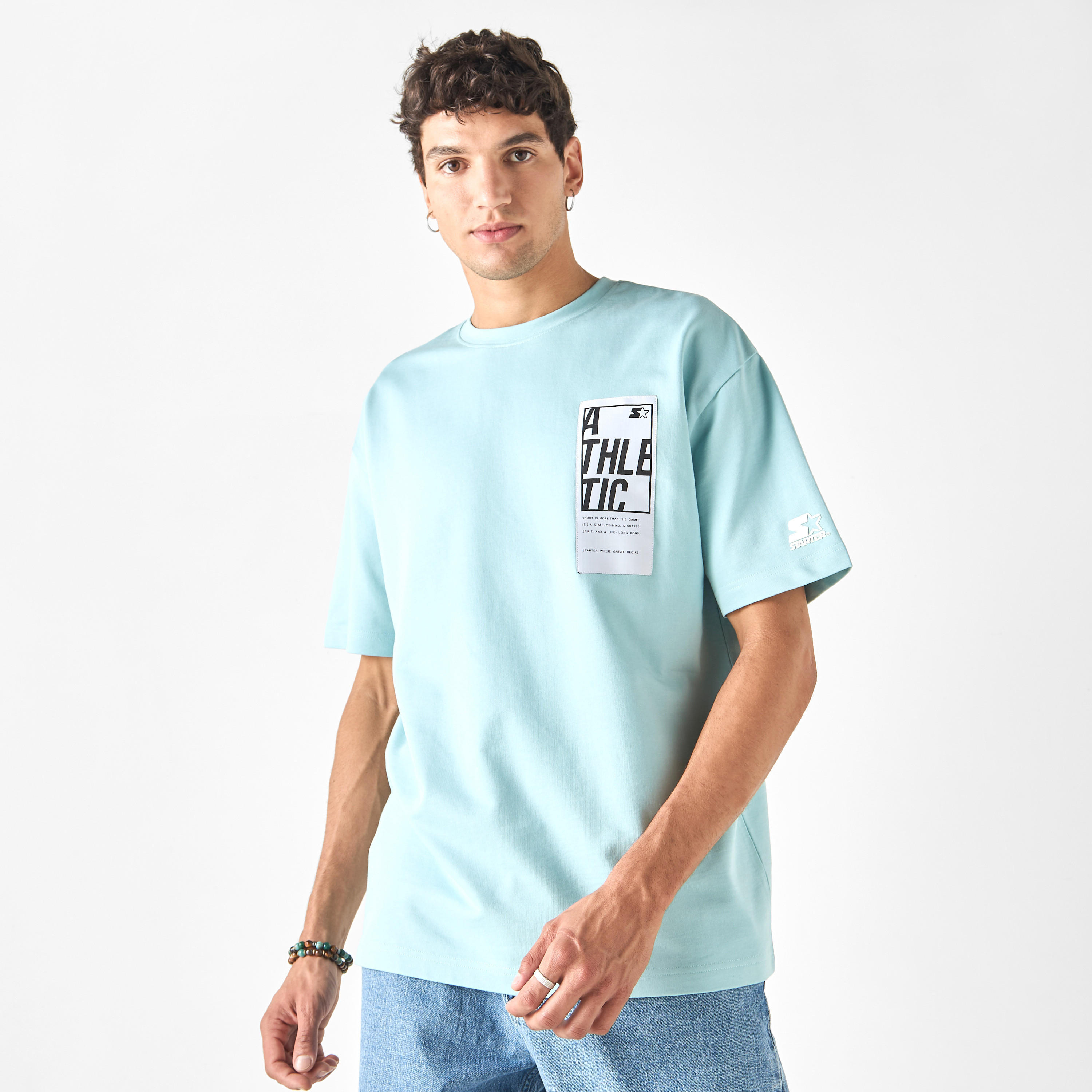 Starter Placement Print T-shirt with Crew Neck and Short Sleeves-men-clothing-tshirtsandpolos-tshirts-image-15