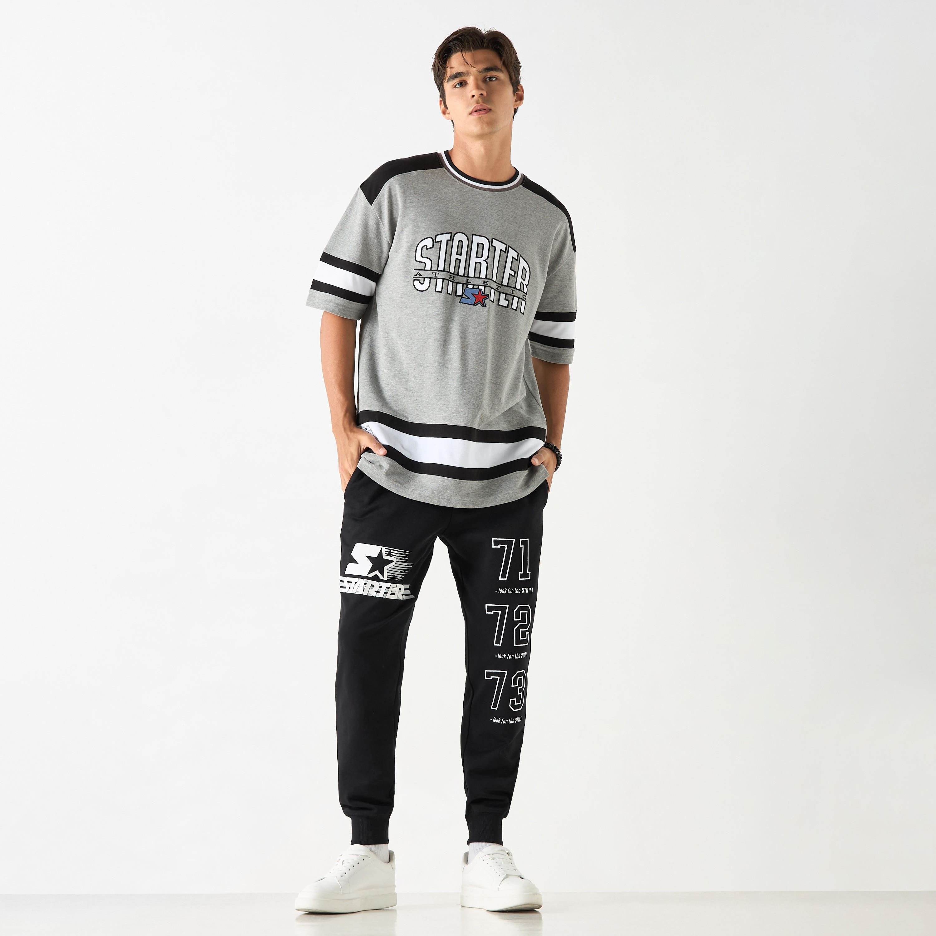 Starter Typographic Print T-shirt with Crew Neck and Short Sleeves-men-clothing-tshirtsandpolos-tshirts-image-2