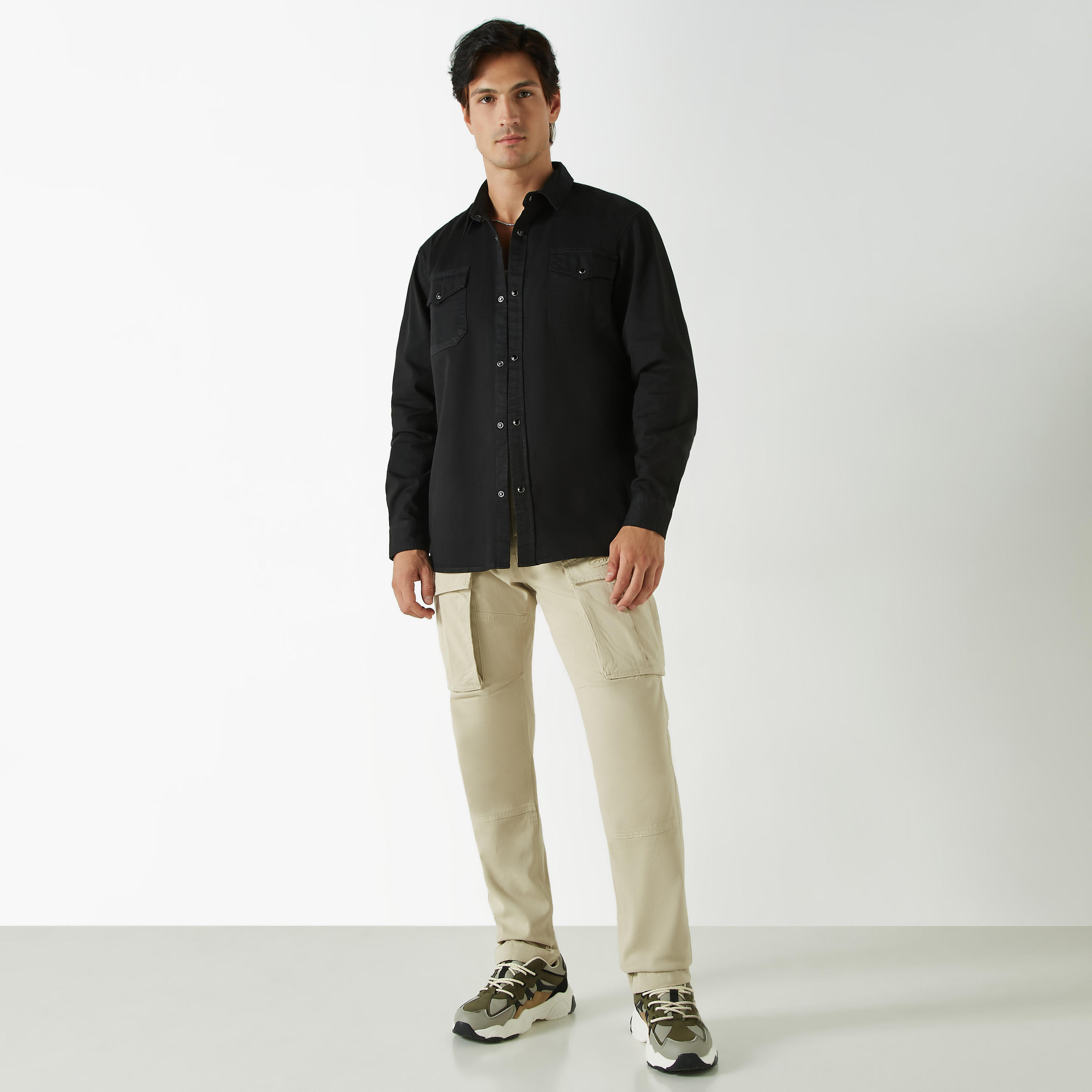 Ecko Solid Shirt with Long Sleeves and Pockets-men-clothing-shirts-image-6