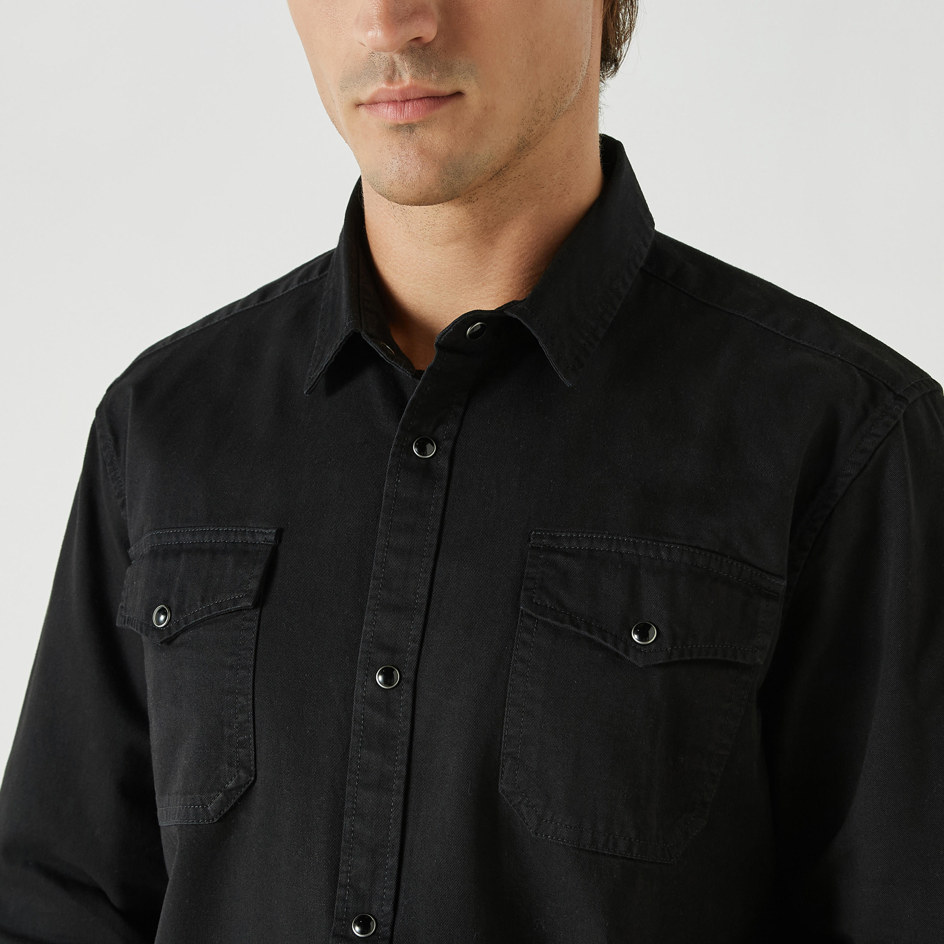 Ecko Solid Shirt with Long Sleeves and Pockets-men-clothing-shirts-image-8