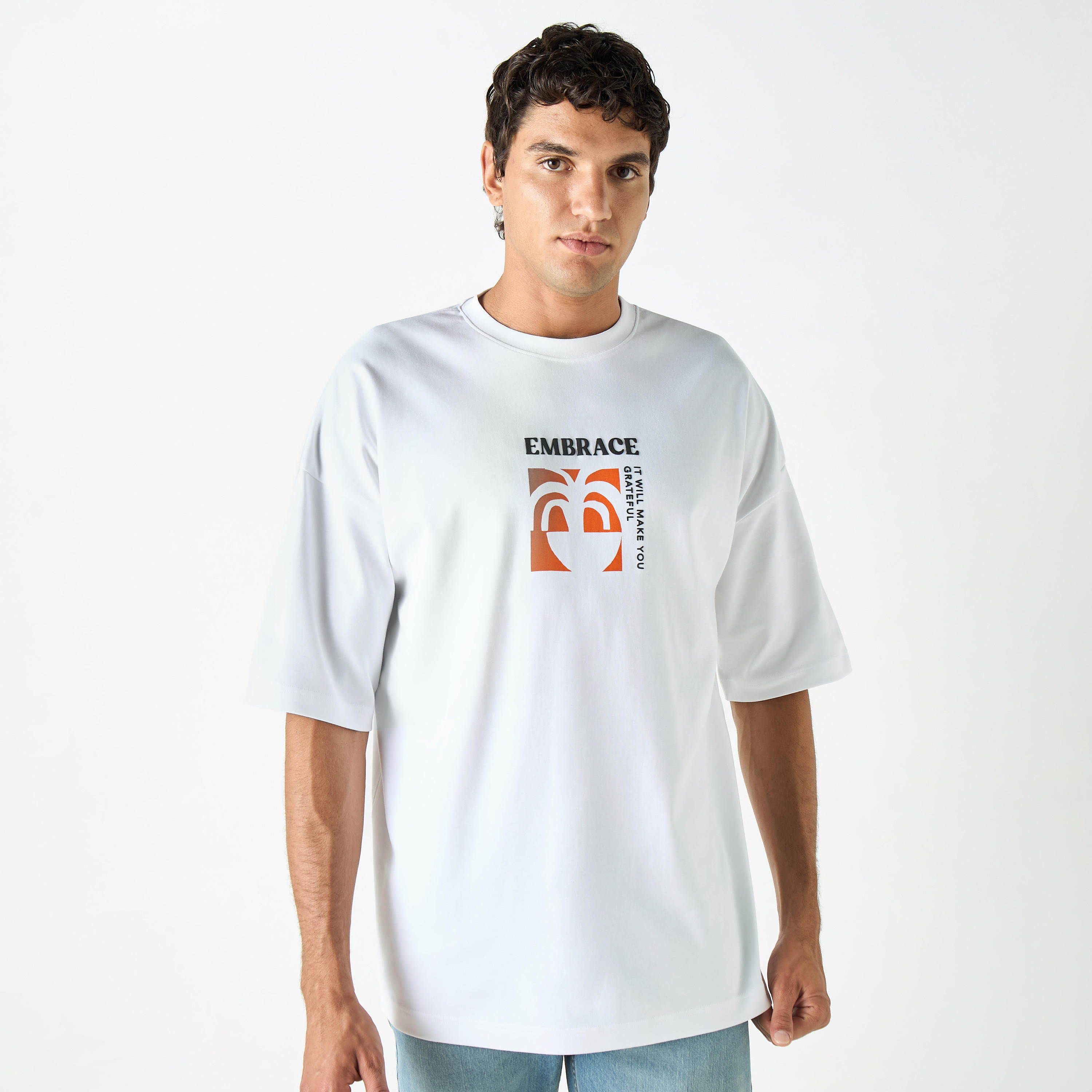 Tropical Print Crew Neck T-shirt with Dropped Sleeves-men-clothing-tshirtsandpolos-tshirts-image-3