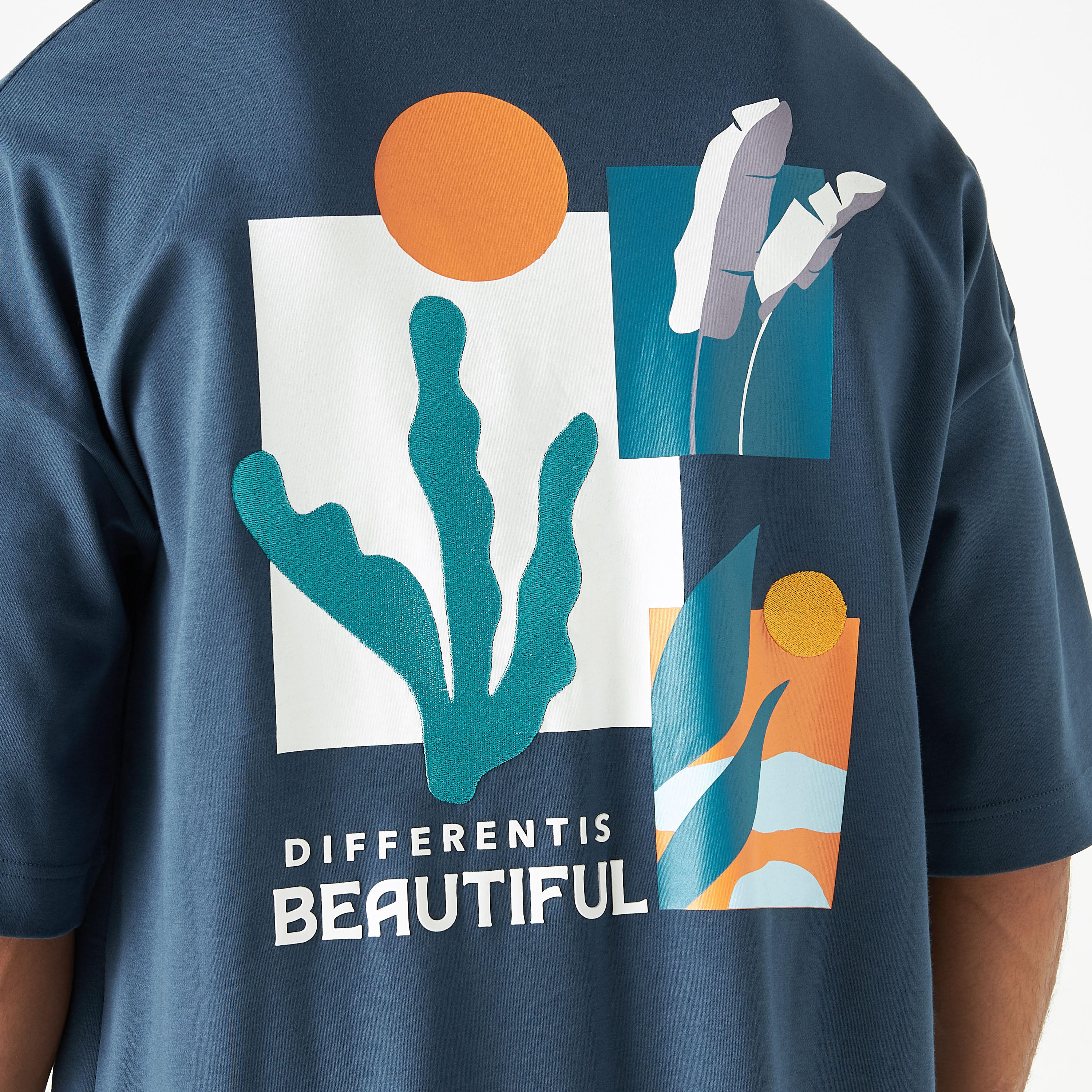 Tropical Print Crew Neck T-shirt with Dropped Sleeves-men-clothing-tshirtsandpolos-tshirts-image-8