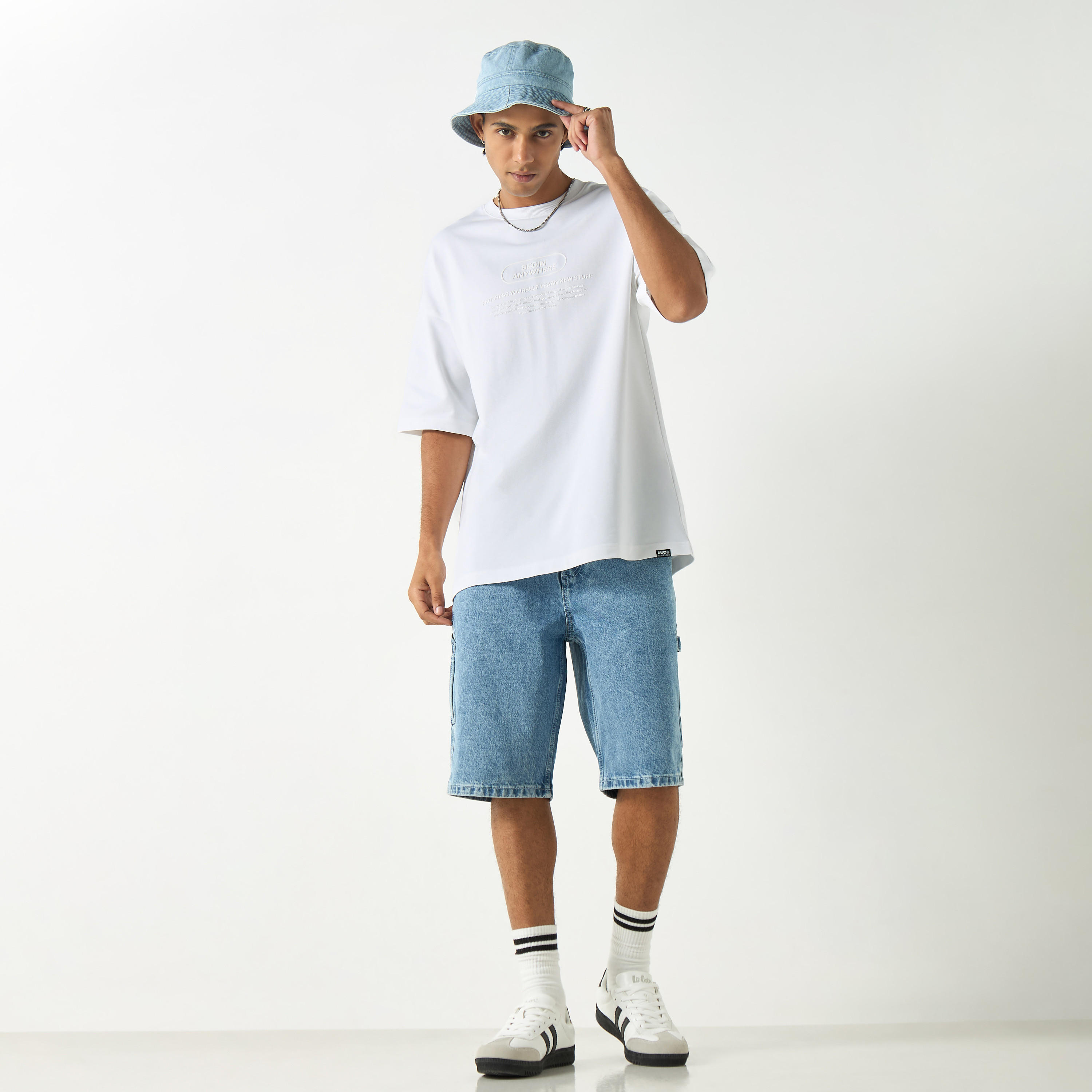 Regular Fit Denim Shorts with Pockets-men-clothing-bottoms-shorts-image-6