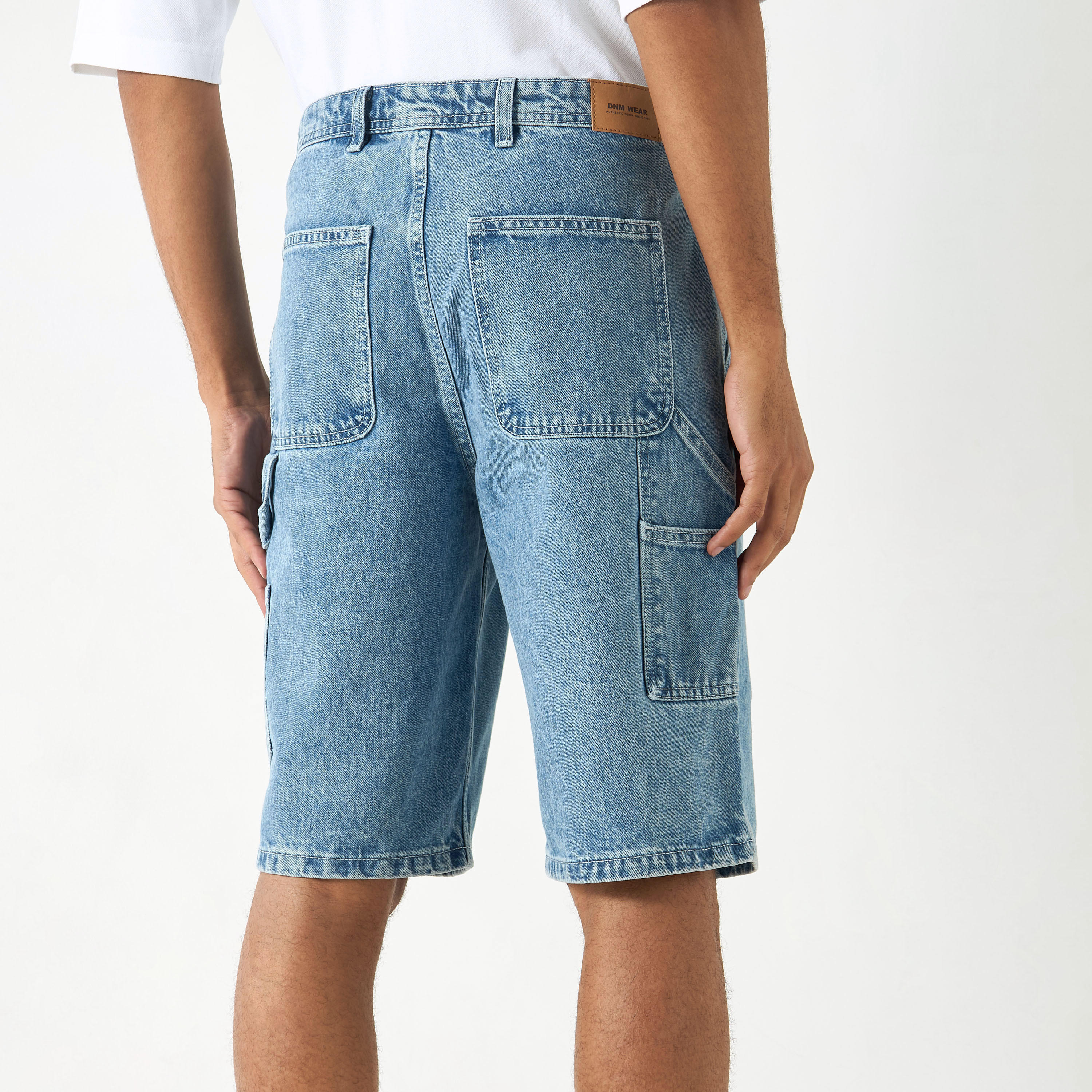 Regular Fit Denim Shorts with Pockets-men-clothing-bottoms-shorts-image-7