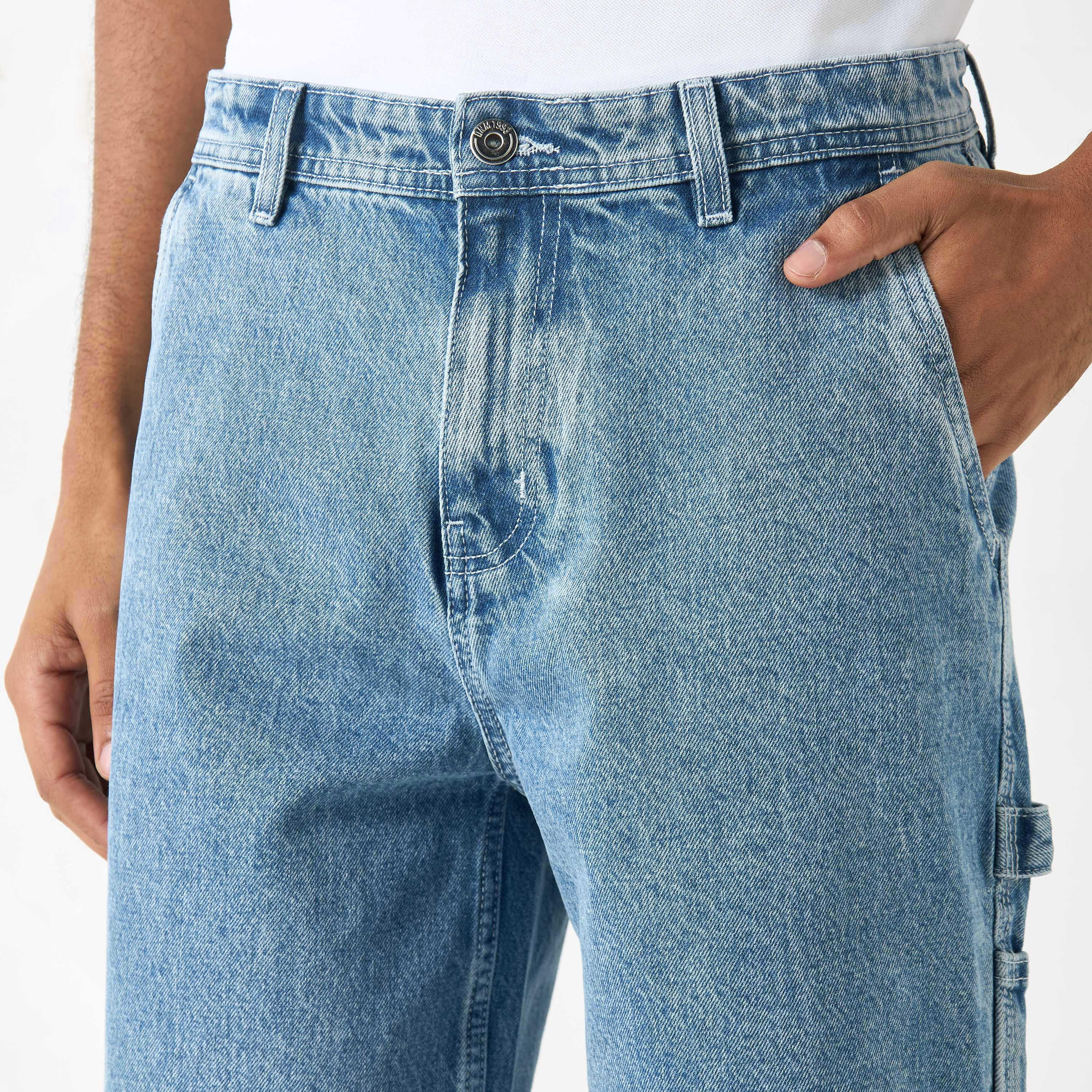 Regular Fit Denim Shorts with Pockets-men-clothing-bottoms-shorts-image-8