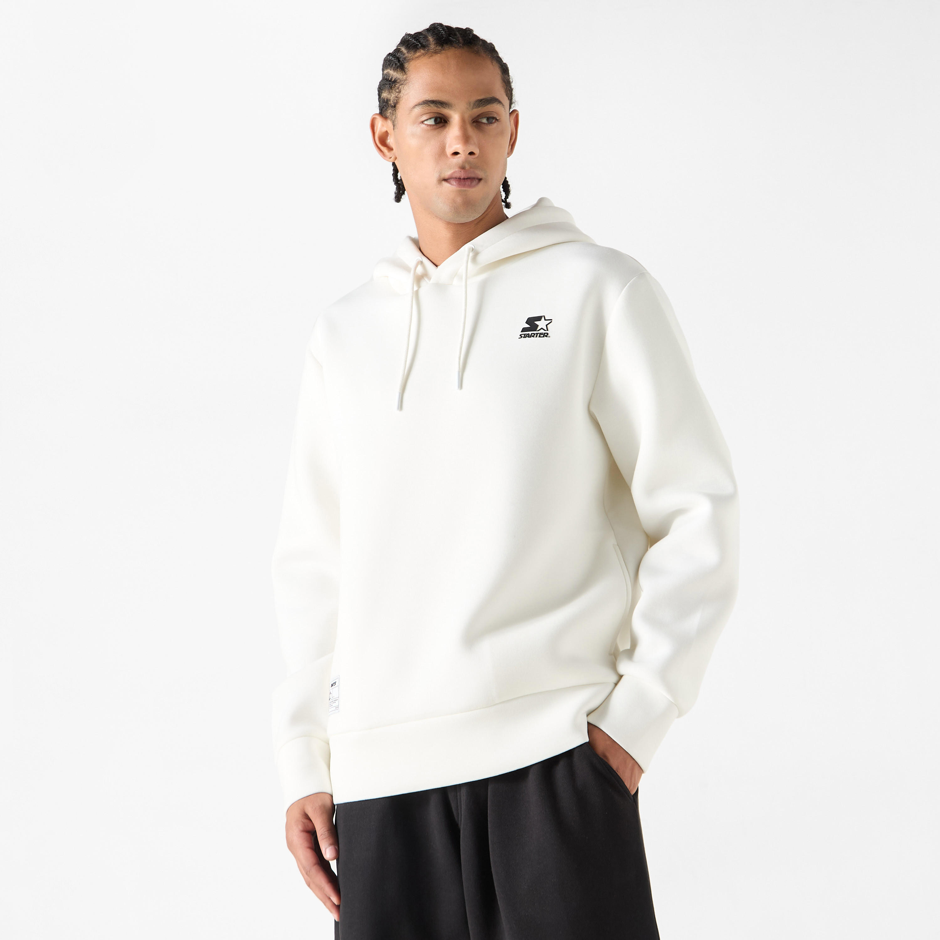 Starter Logo Detail Hooded Sweatshirt with Long Sleeves-men-winterwear-hoodiesandsweatshirts-image-1