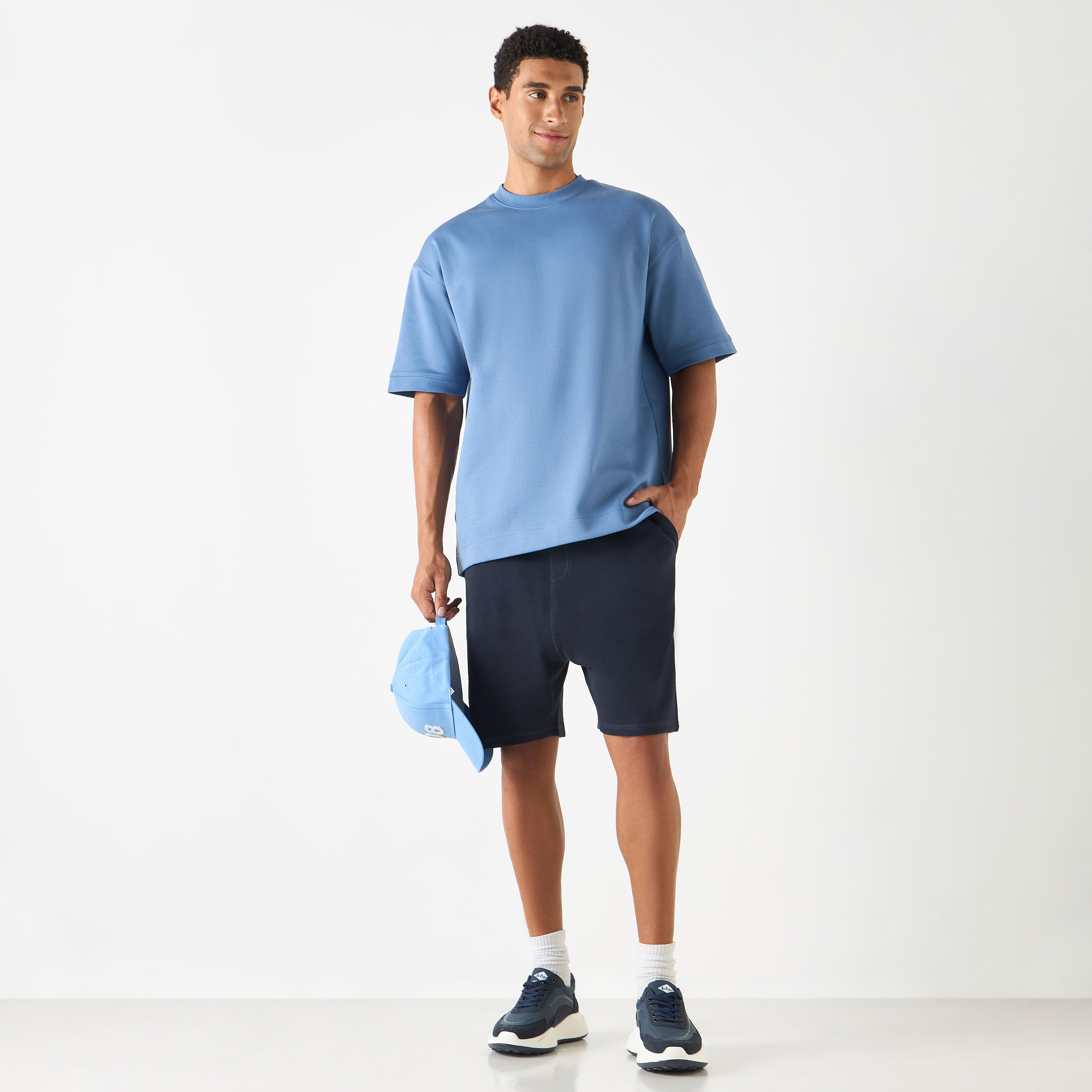 Relaxed Fit Crew Neck T-shirt with Short Sleeves-men-clothing-tshirtsandpolos-tshirts-image-2