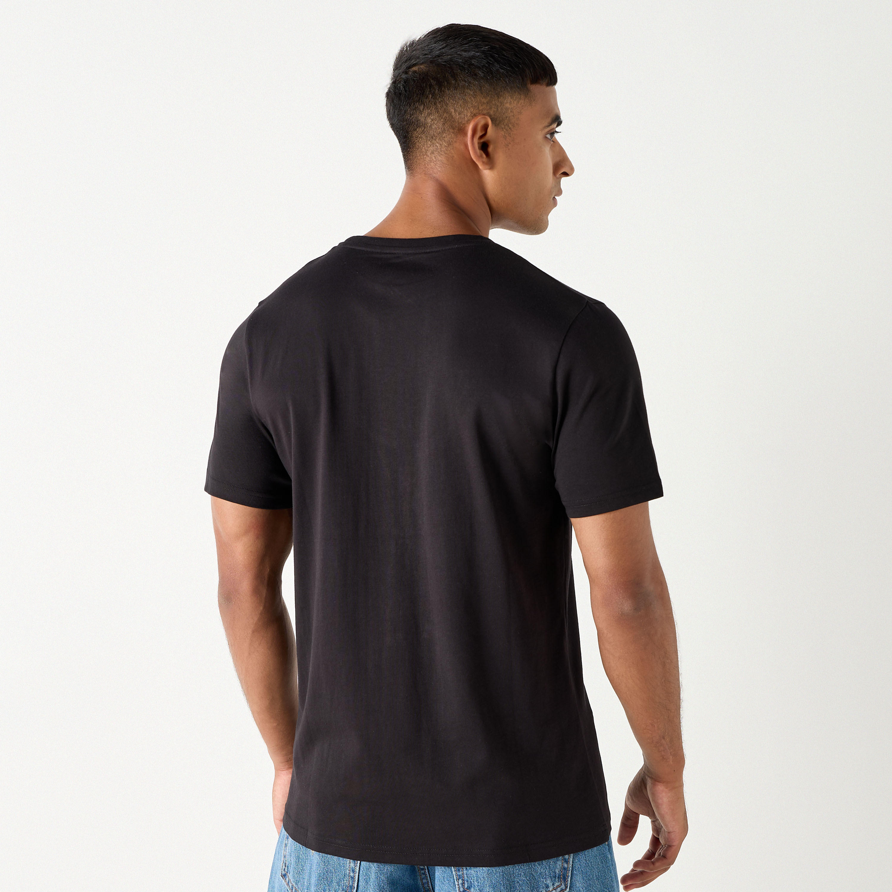 Graphic Print Crew Neck T-shirt with Short Sleeves-men-clothing-tshirtsandpolos-tshirts-image-3