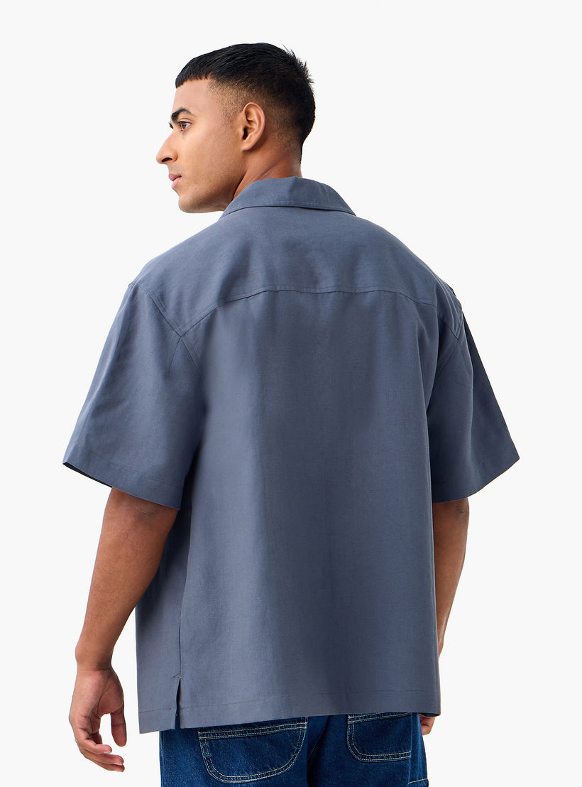 Relaxed Fit Collared Lyocell Shirt-men-clothing-shirts-image-3