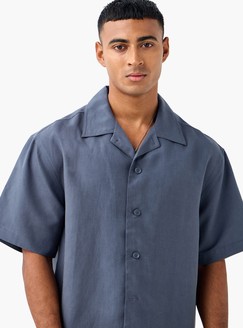 Relaxed Fit Collared Lyocell Shirt-men-clothing-shirts-image-4