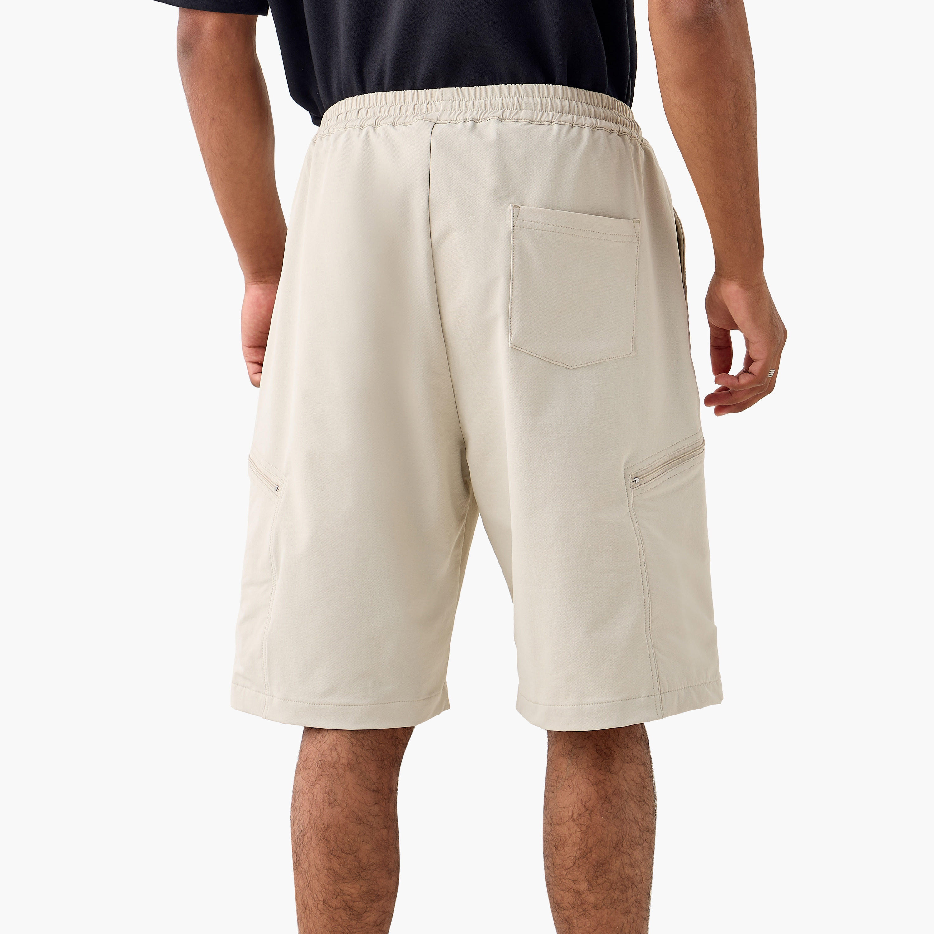 Panelled Flexi Waist Shorts with Pockets-men-clothing-bottoms-shorts-image-3