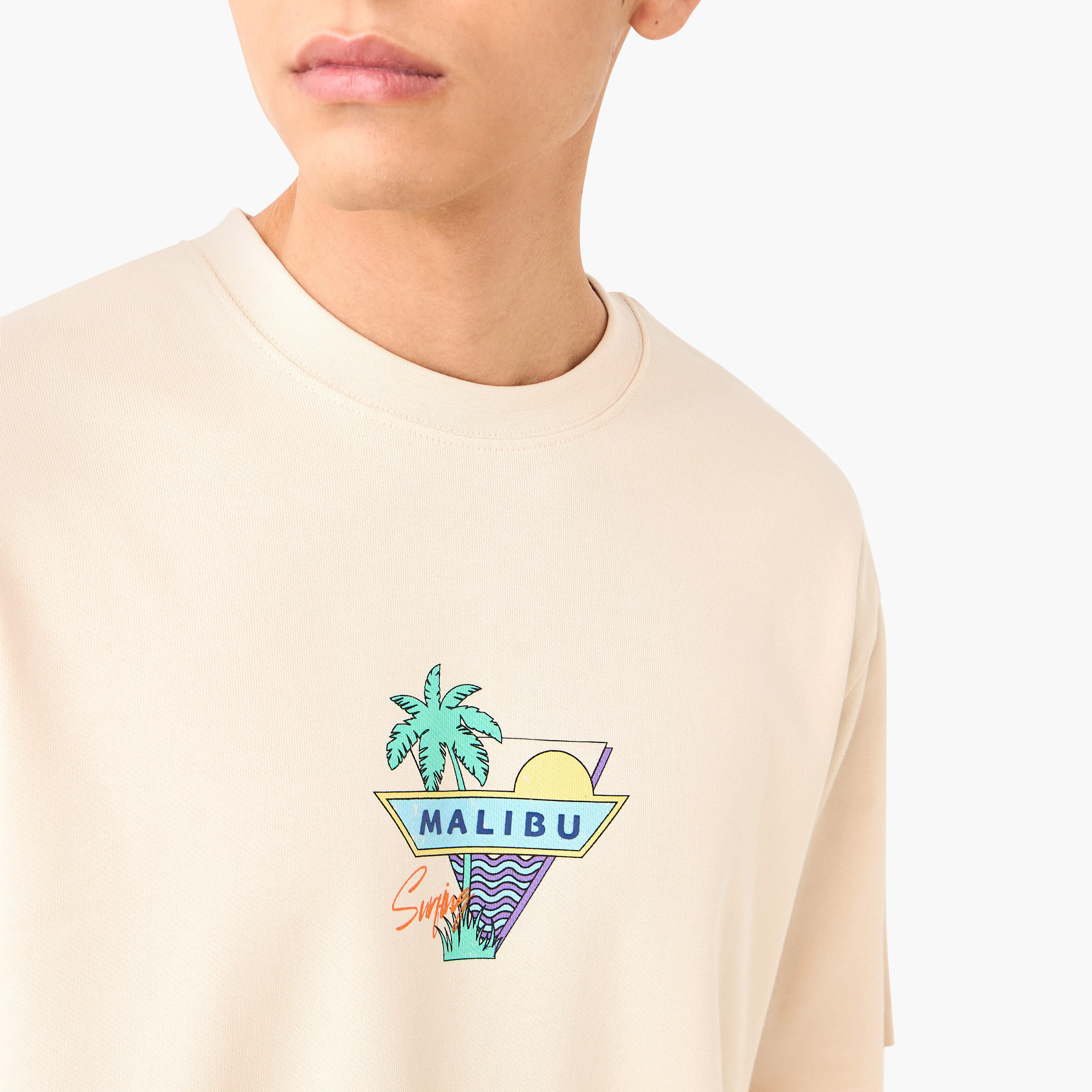 Graphic Print Boxy T-shirt with Crew Neck-men-clothing-tshirtsandpolos-tshirts-image-4