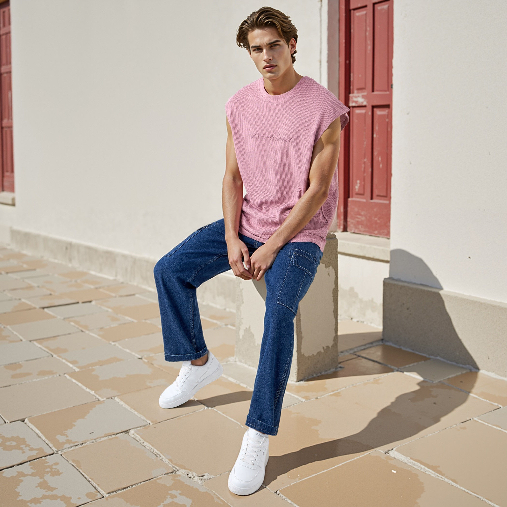 تيشيرت بارز الملمس دون أكمام بياقة ضيقة-men-clothing-tshirtsandpolos-tshirts-image-12