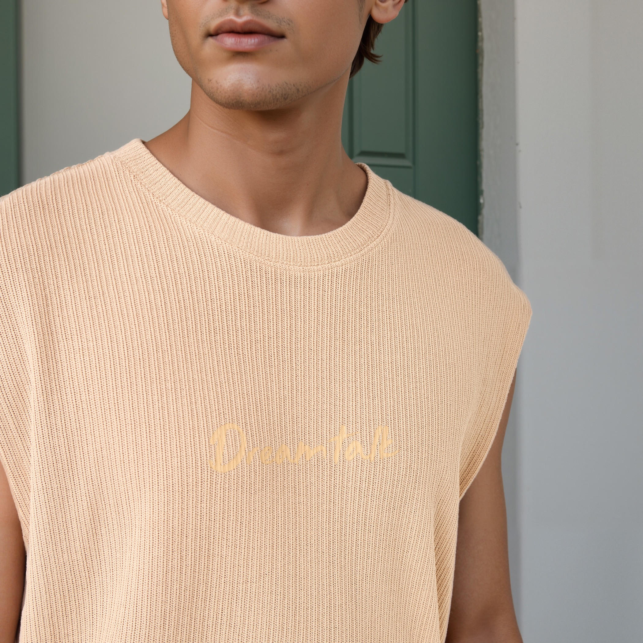 Textured Sleeveless T-shirt with Crew Neck-men-clothing-tshirtsandpolos-tshirts-image-4