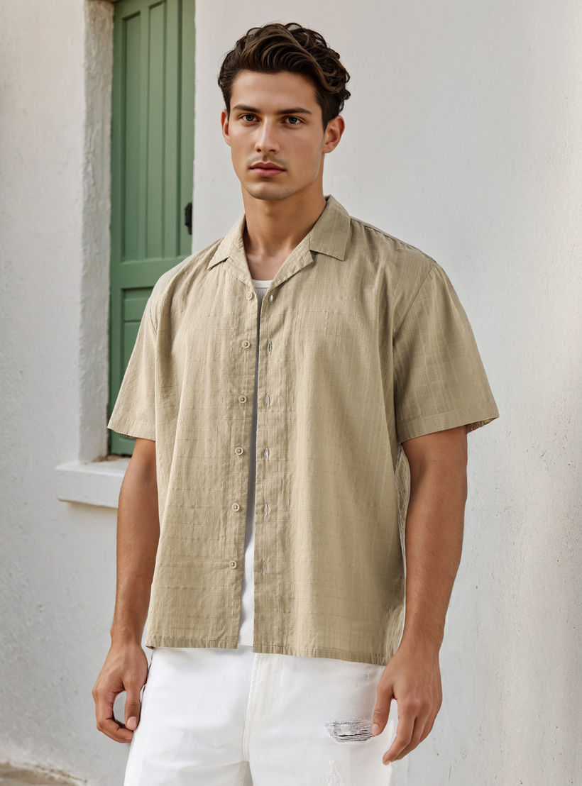 Textured Collared Shirt-men-clothing-shirts-image-1