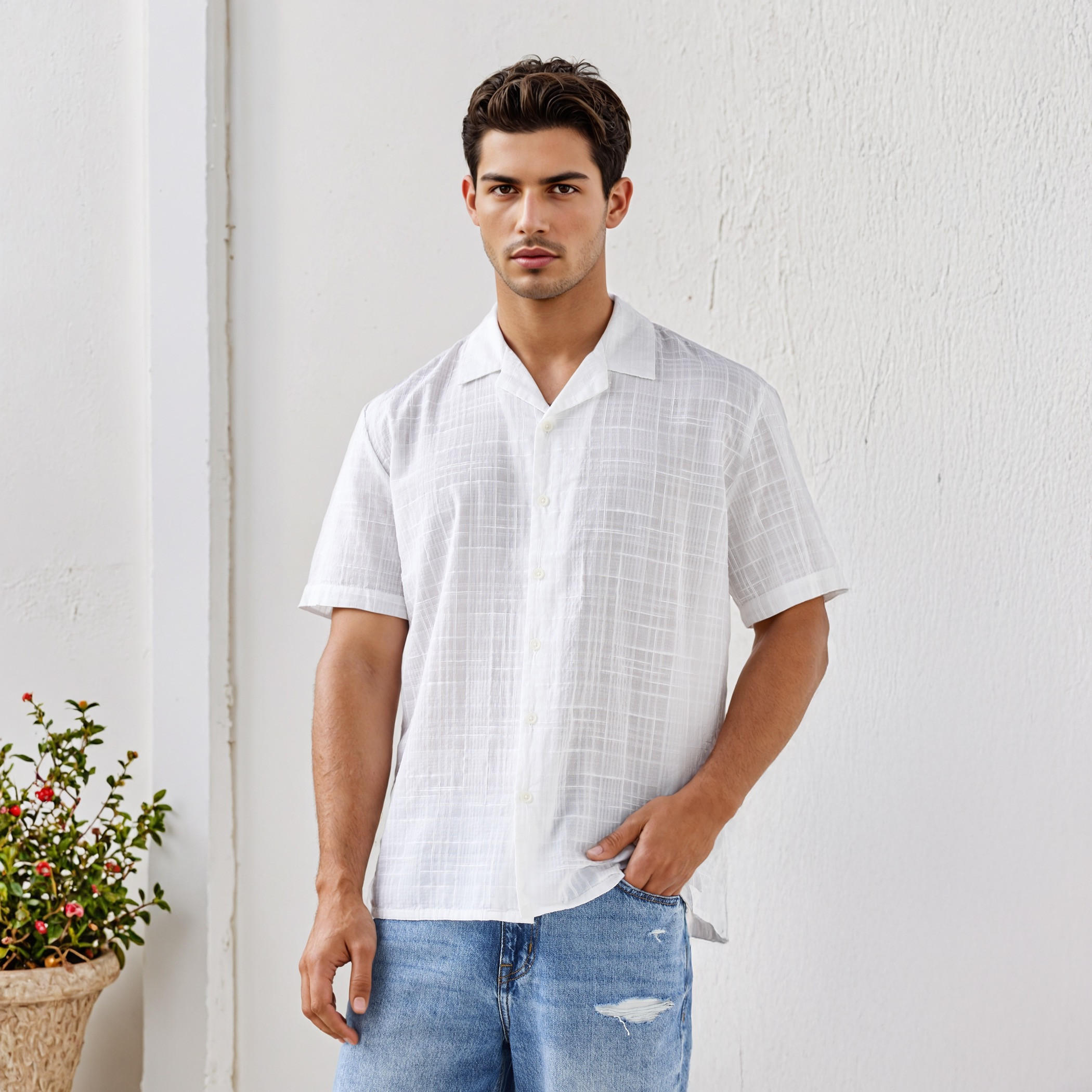 Textured Collared Shirt-men-clothing-shirts-image-1