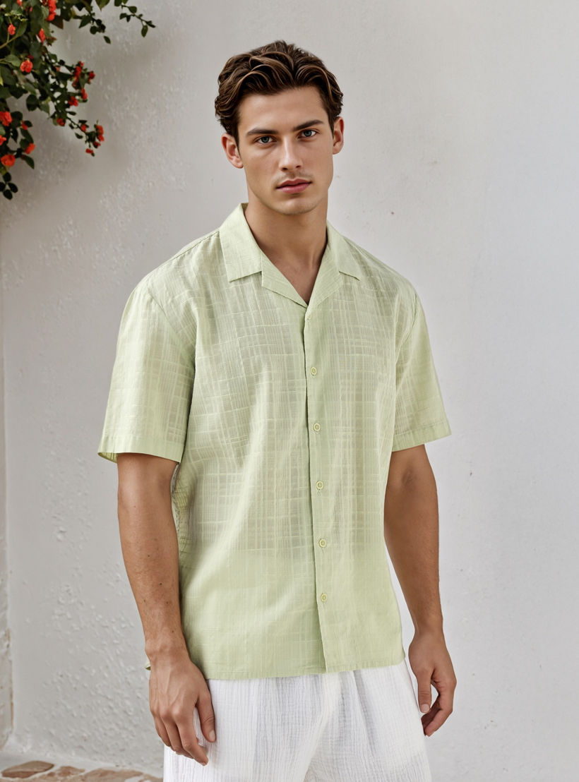 Textured Collared Shirt-men-clothing-shirts-image-1