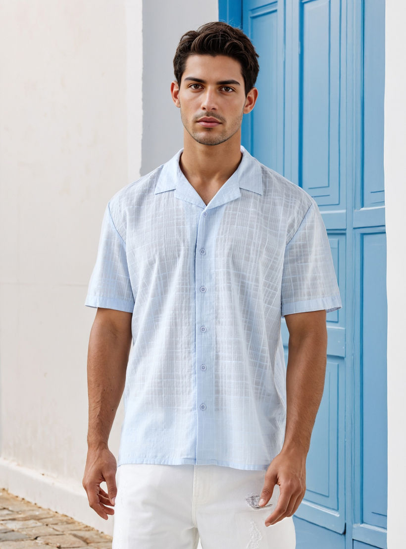 Textured Collared Shirt-men-clothing-shirts-image-1