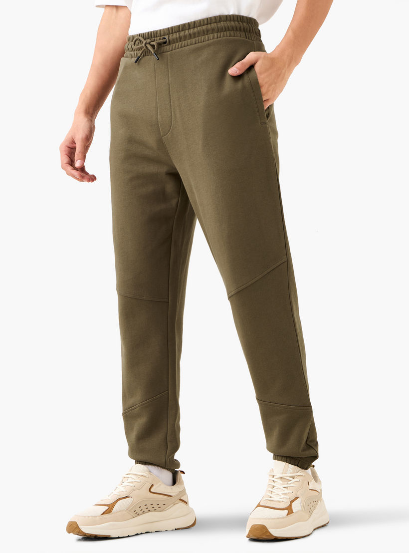 Panelled Flexi Waist Joggers with Pockets-men-clothing-bottoms-joggers-image-1