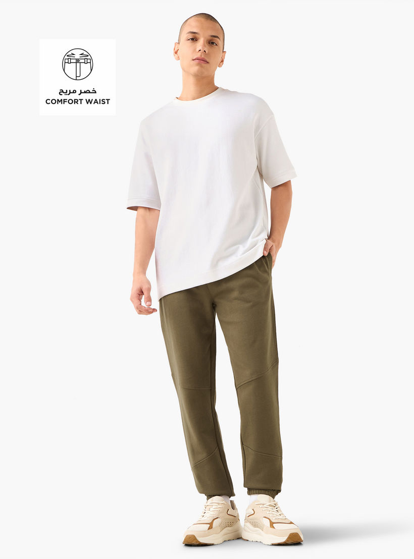 Panelled Flexi Waist Joggers with Pockets-men-clothing-bottoms-joggers-image-2