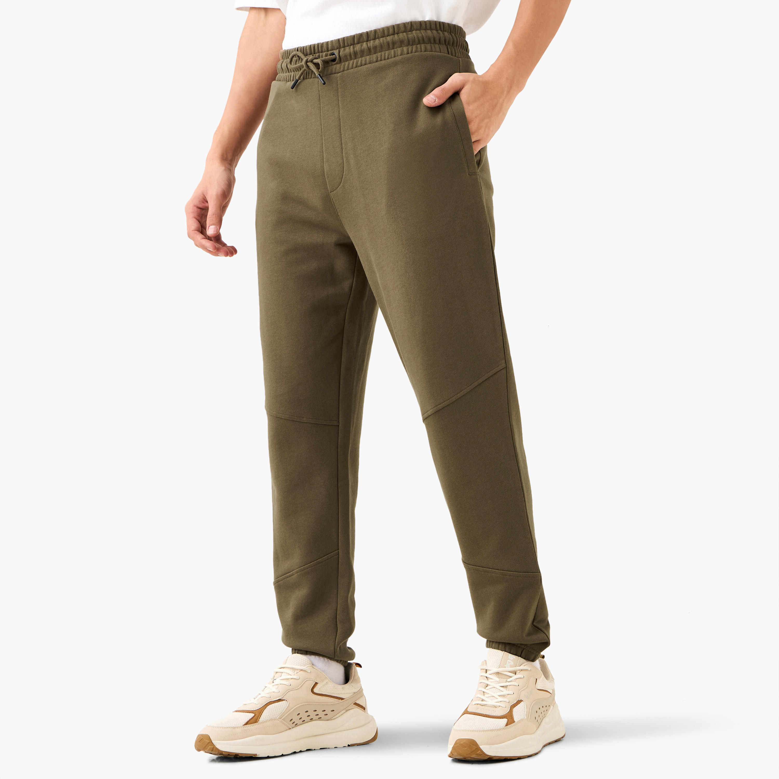 Panelled Flexi Waist Joggers with Pockets-men-clothing-bottoms-joggers-image-6
