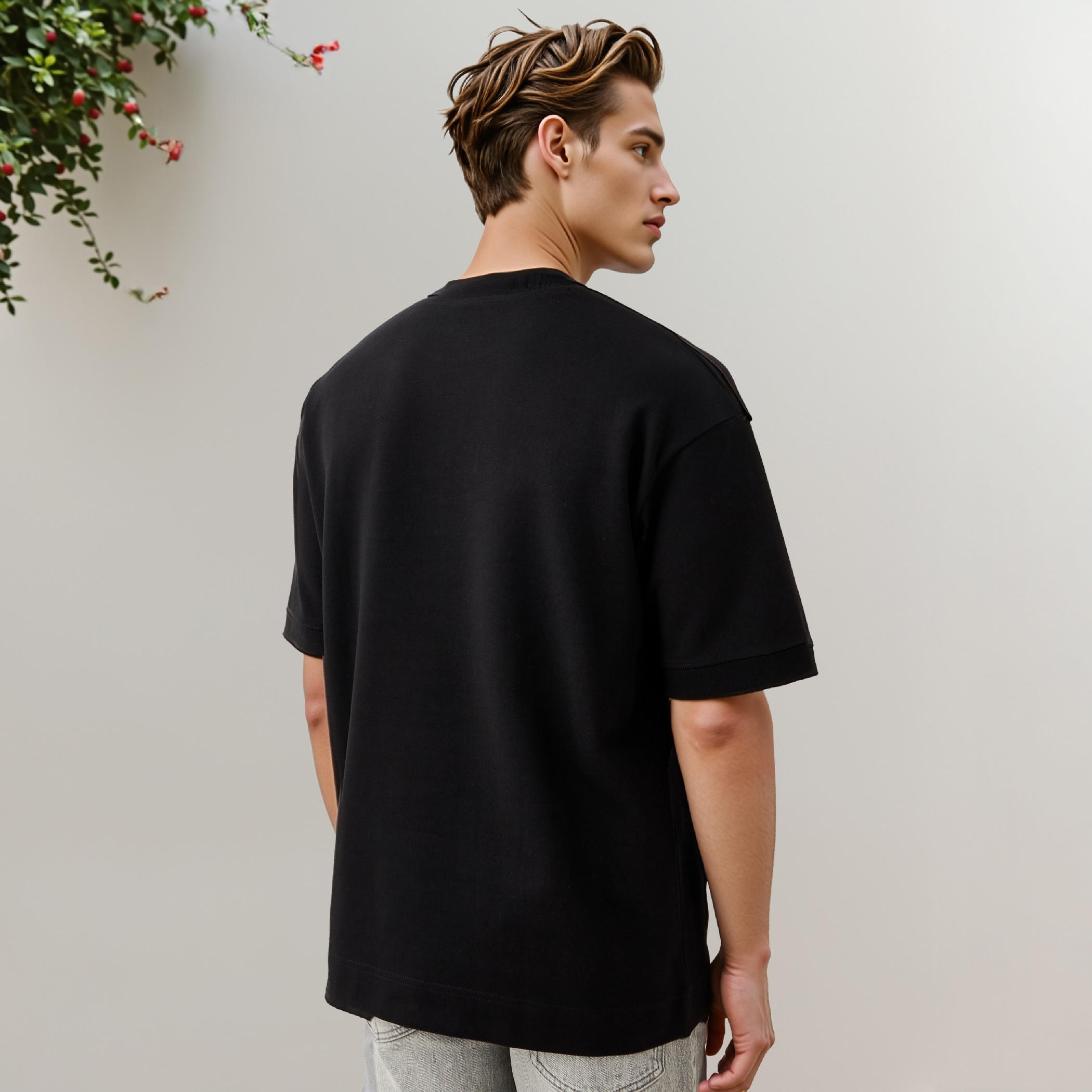 Regular Fit Crew Neck T-shirt with Short Sleeves-men-clothing-tshirtsandpolos-tshirts-image-3