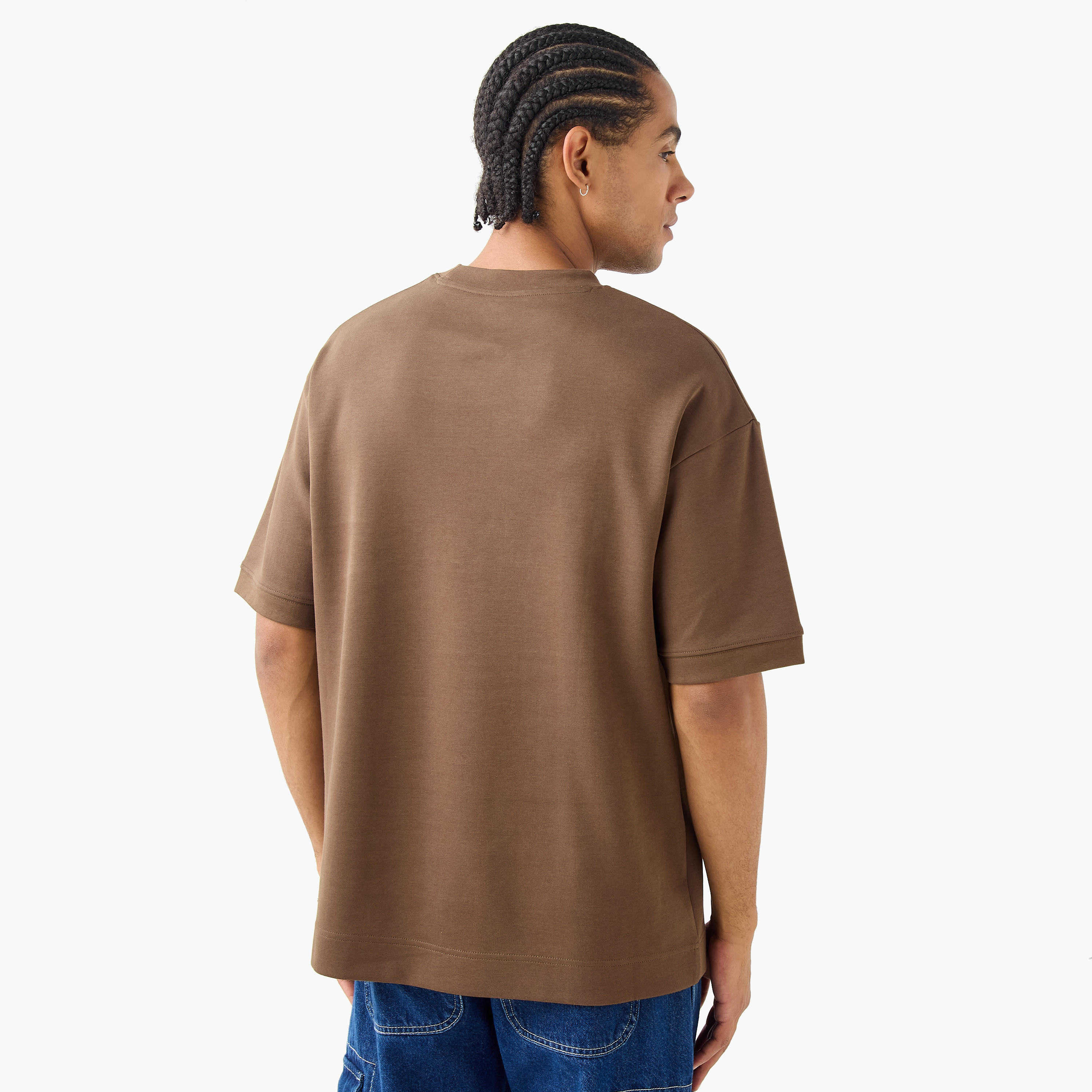 Regular Fit Crew Neck T-shirt with Short Sleeves-men-clothing-tshirtsandpolos-tshirts-image-3