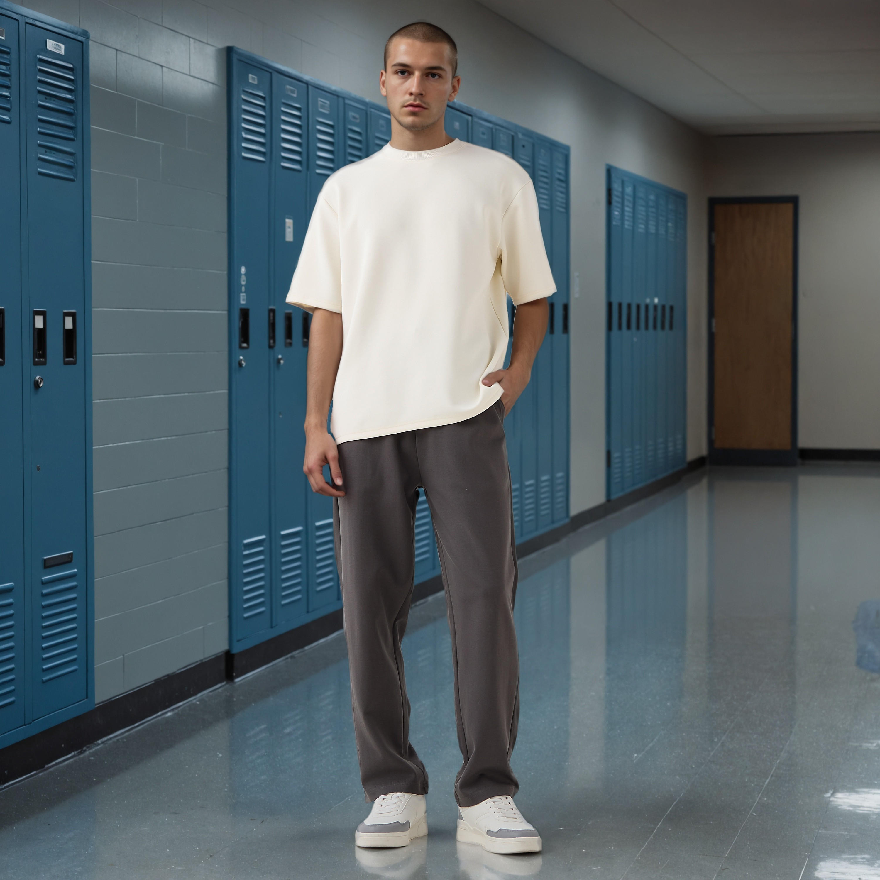 بنطلون رياضي بقصّة مريحة وخصر مطاطي وجيوب-men-clothing-bottoms-joggers-image-2