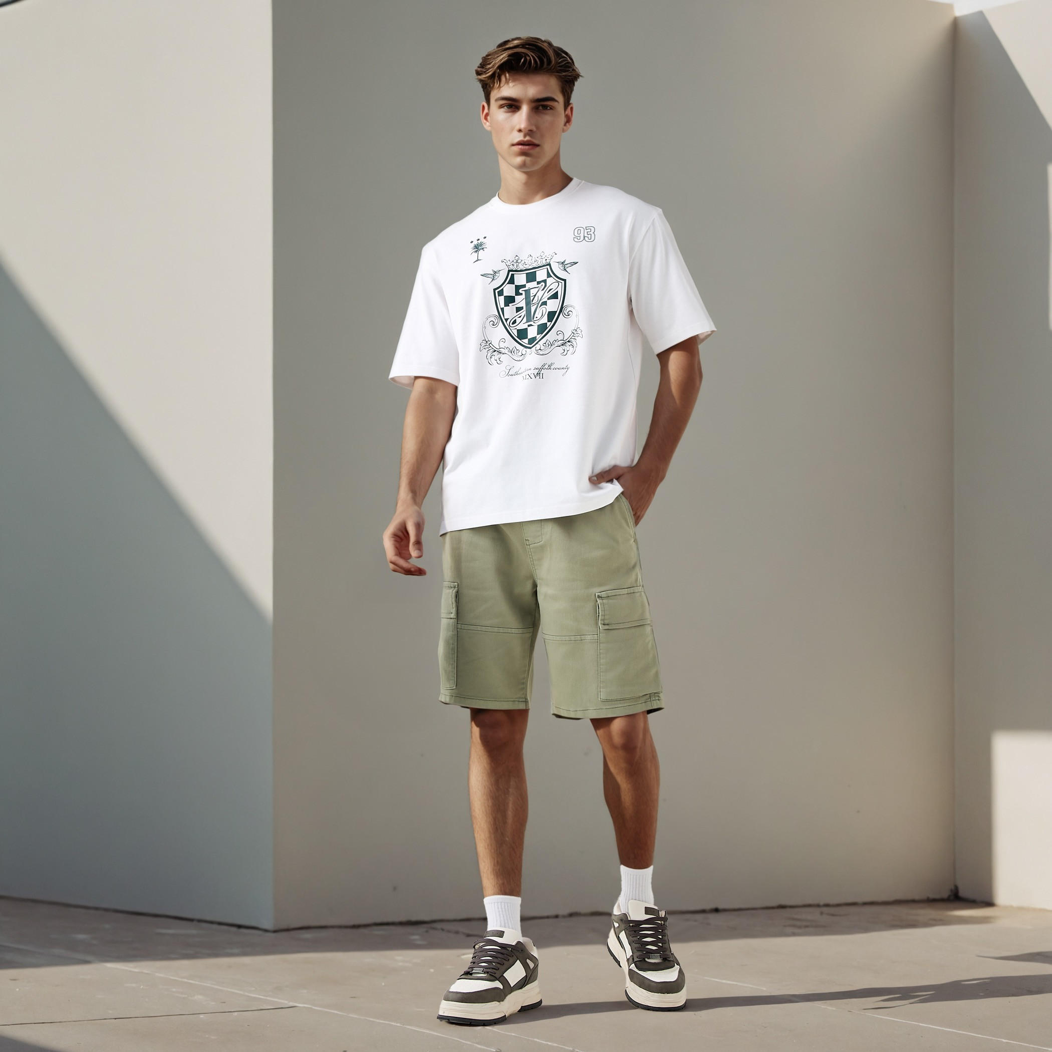 Regular Fit Flexi Waist Shorts with Pockets-men-clothing-bottoms-shorts-image-2