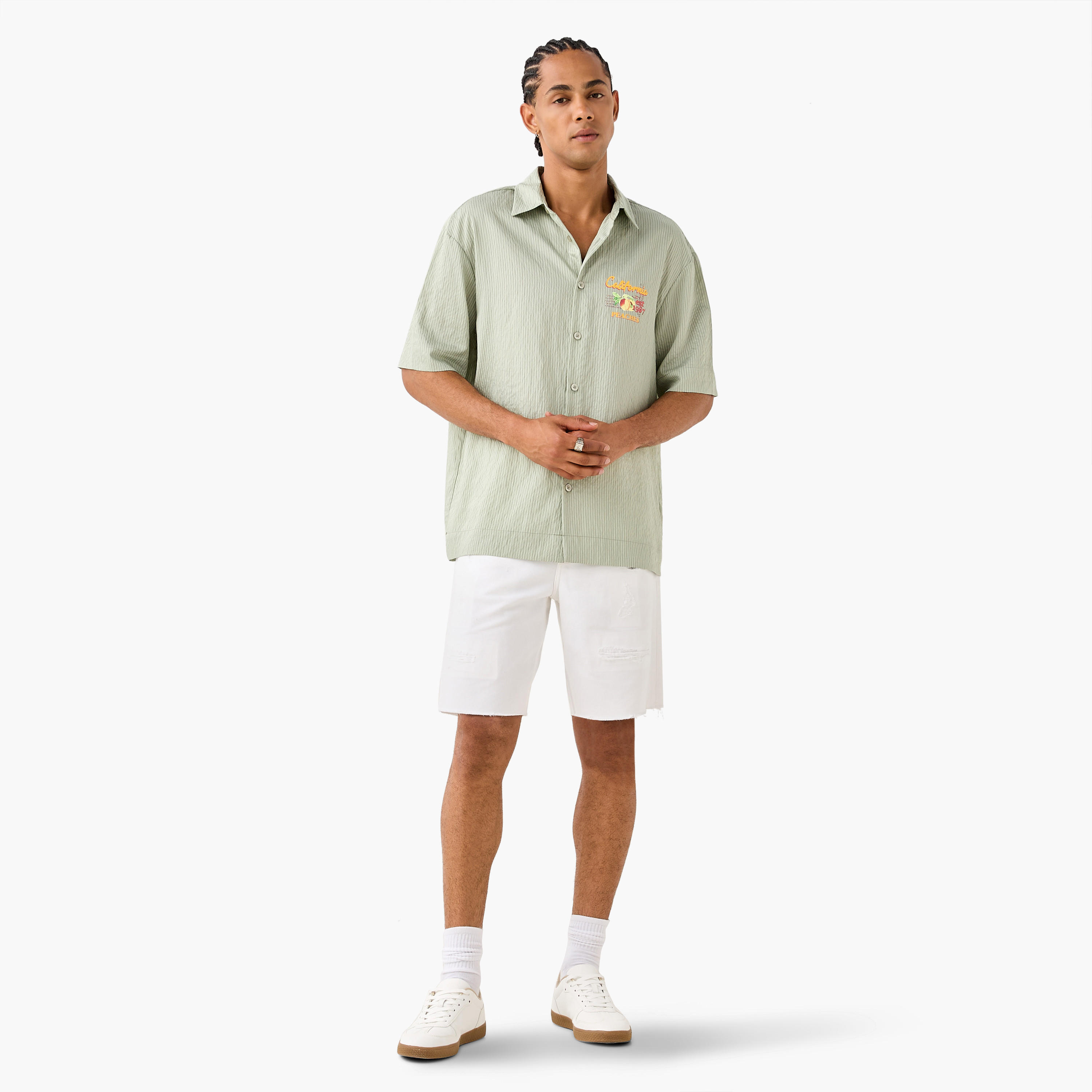 Striped Graphic Print Shirt-men-clothing-shirts-image-2