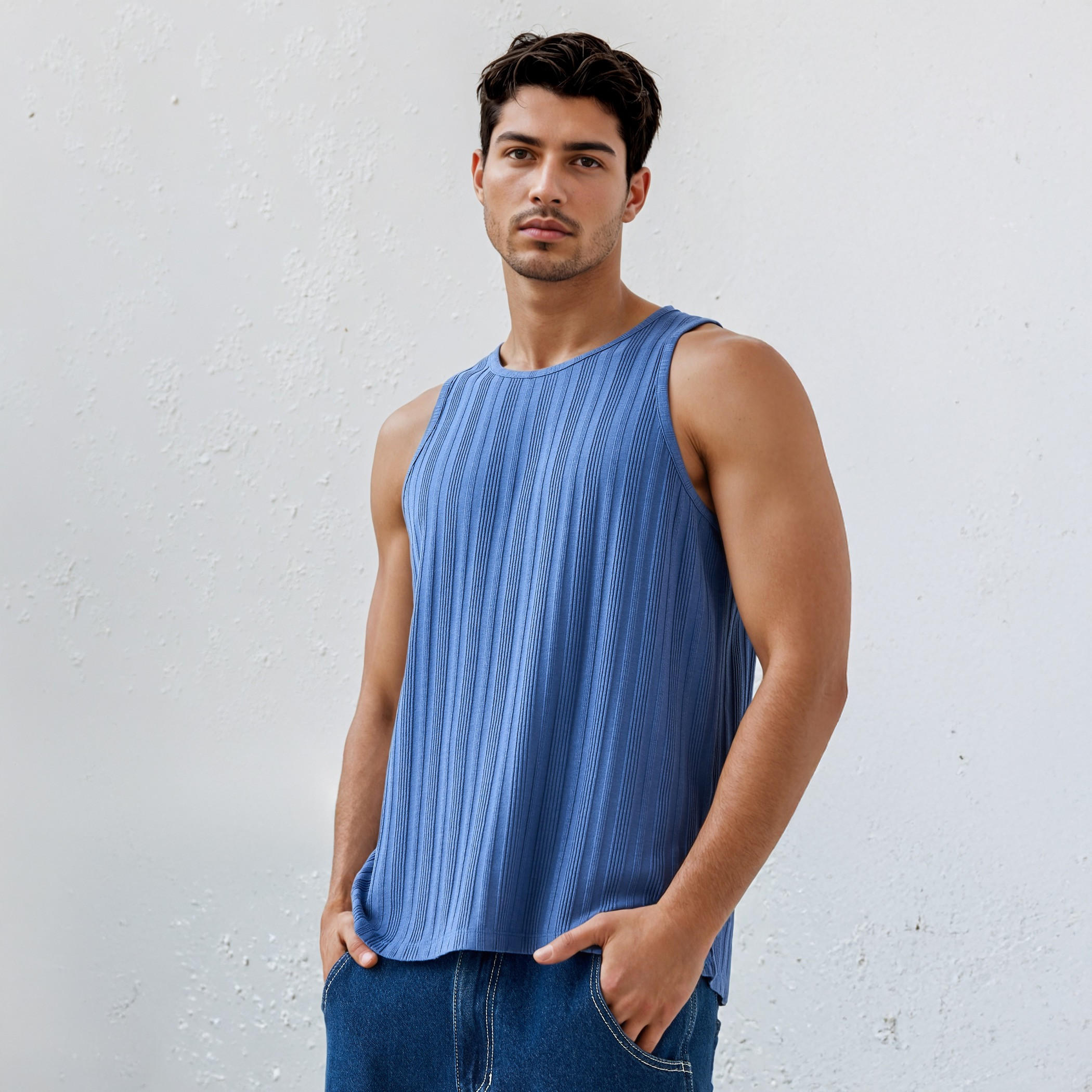 فيست بدون أكمام بارز الملمس-men-clothing-tshirtsandpolos-vests-image-5