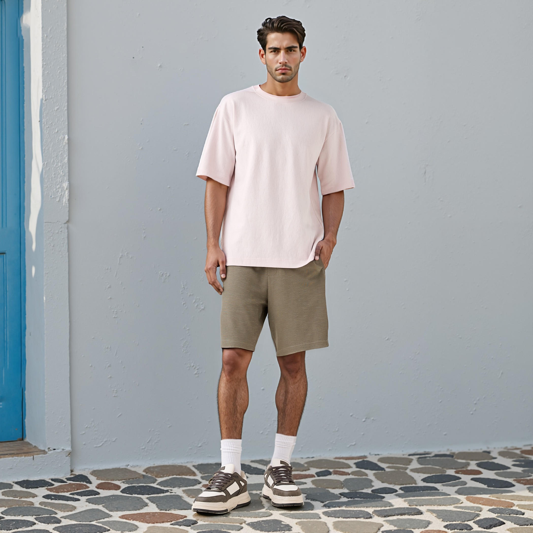 Textured T-shirt with Crew Neck-men-clothing-tshirtsandpolos-tshirts-image-2