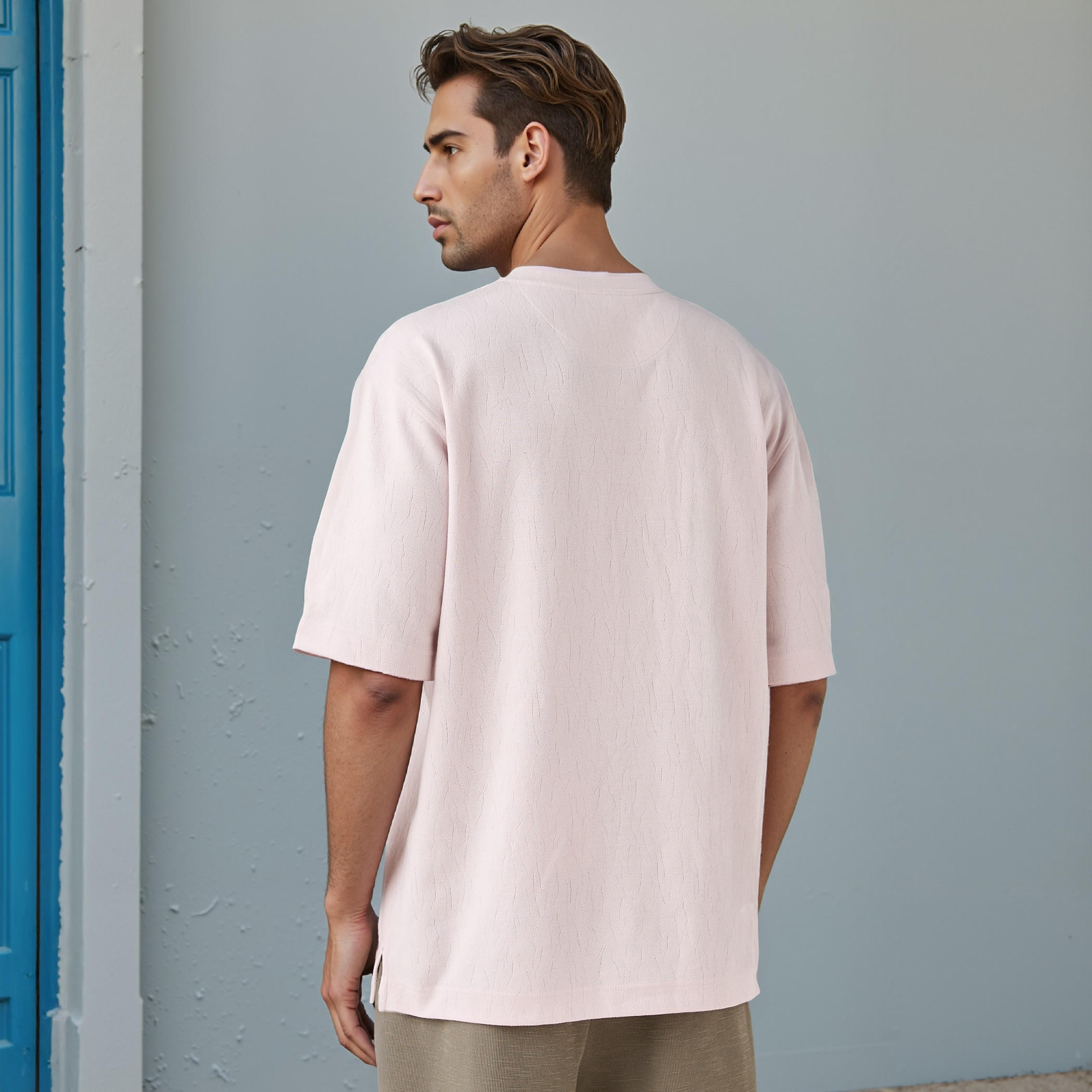 Textured T-shirt with Crew Neck-men-clothing-tshirtsandpolos-tshirts-image-3