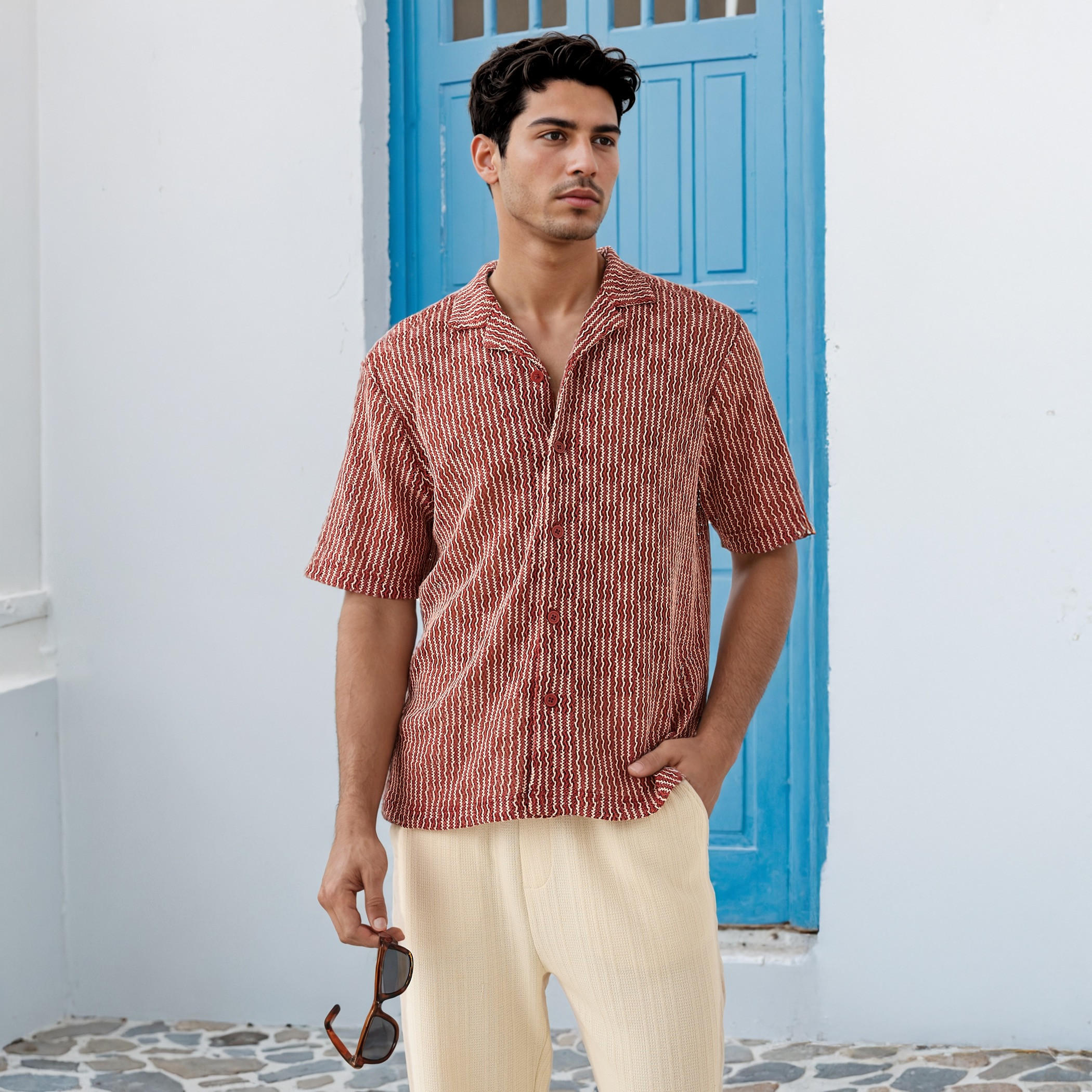 Textured Collared Shirt-men-clothing-shirts-image-1