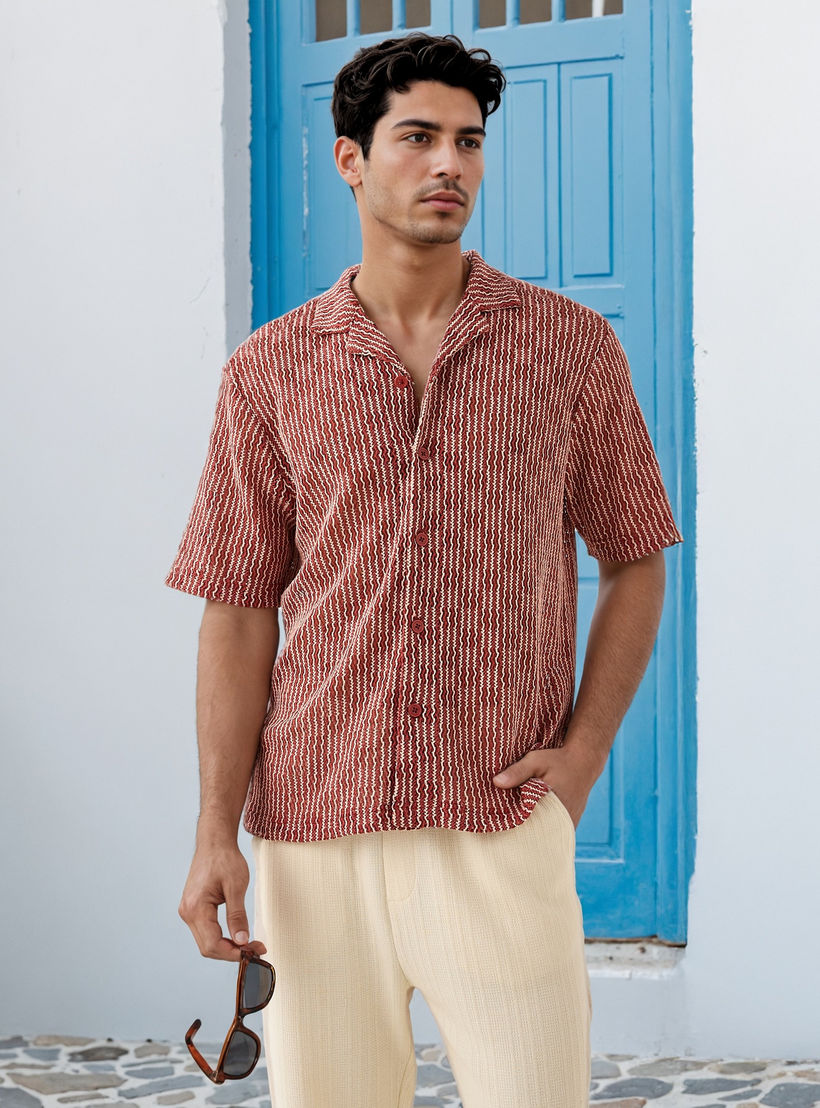 Textured Collared Shirt-men-clothing-shirts-image-1