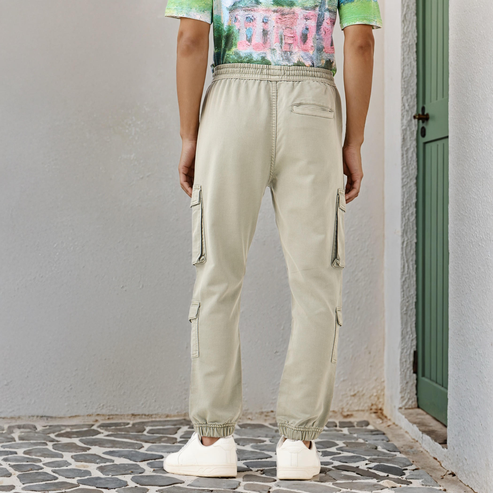 Regular Fit Cargo Flexi Waist Trousers-men-clothing-bottoms-joggers-image-3