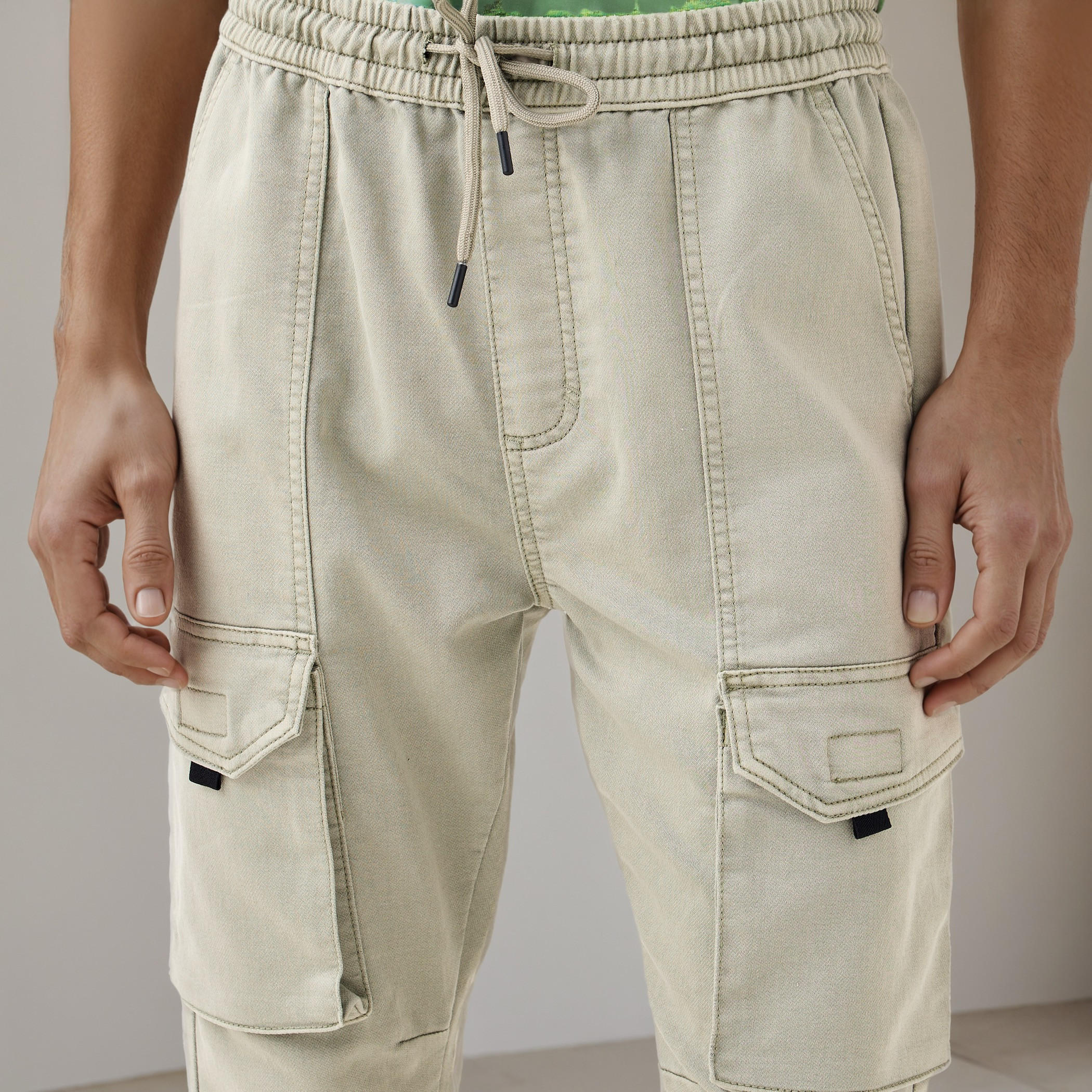 Regular Fit Cargo Flexi Waist Trousers-men-clothing-bottoms-joggers-image-4