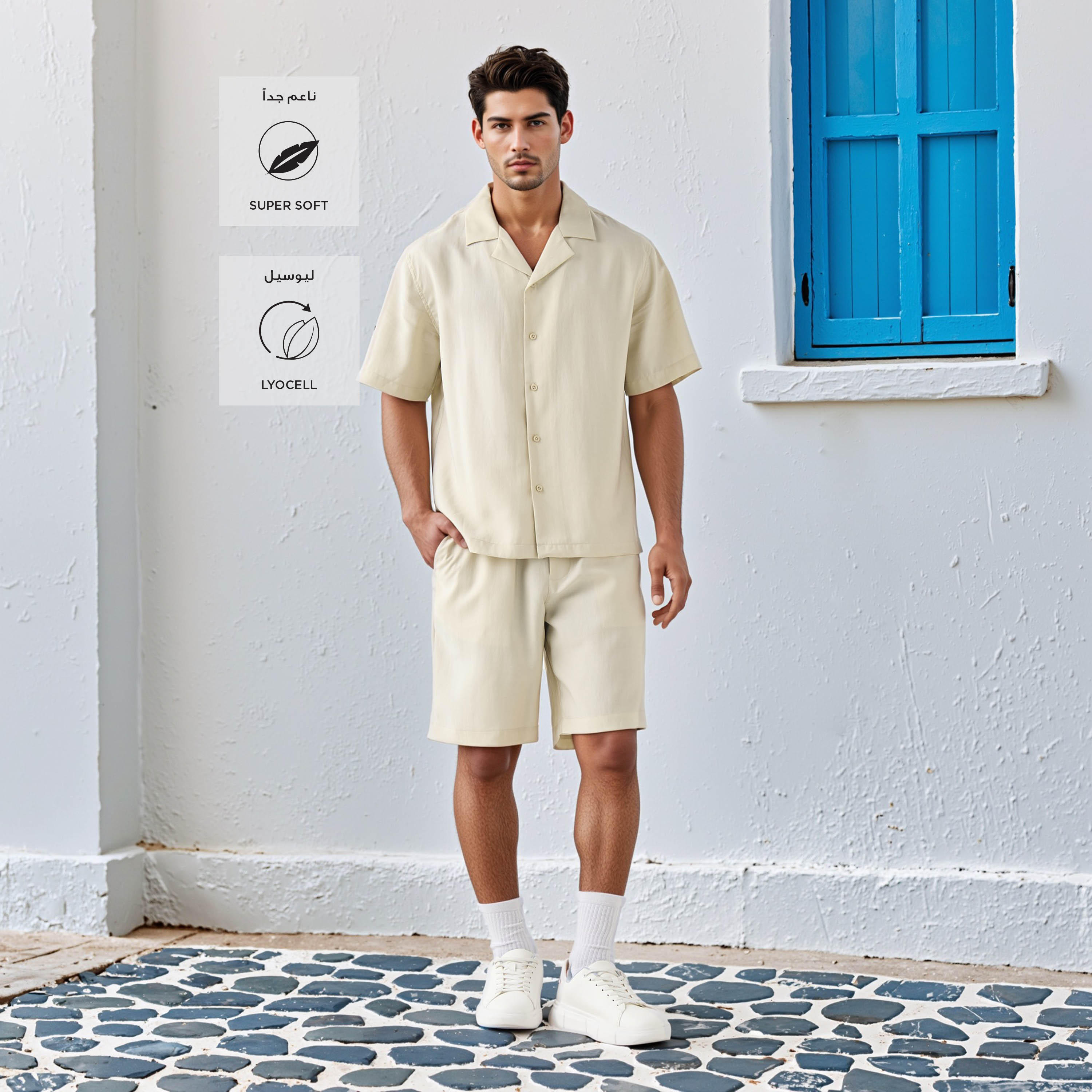 Regular Fit Flexi Waist Shorts with Pocket-men-clothing-bottoms-shorts-image-2