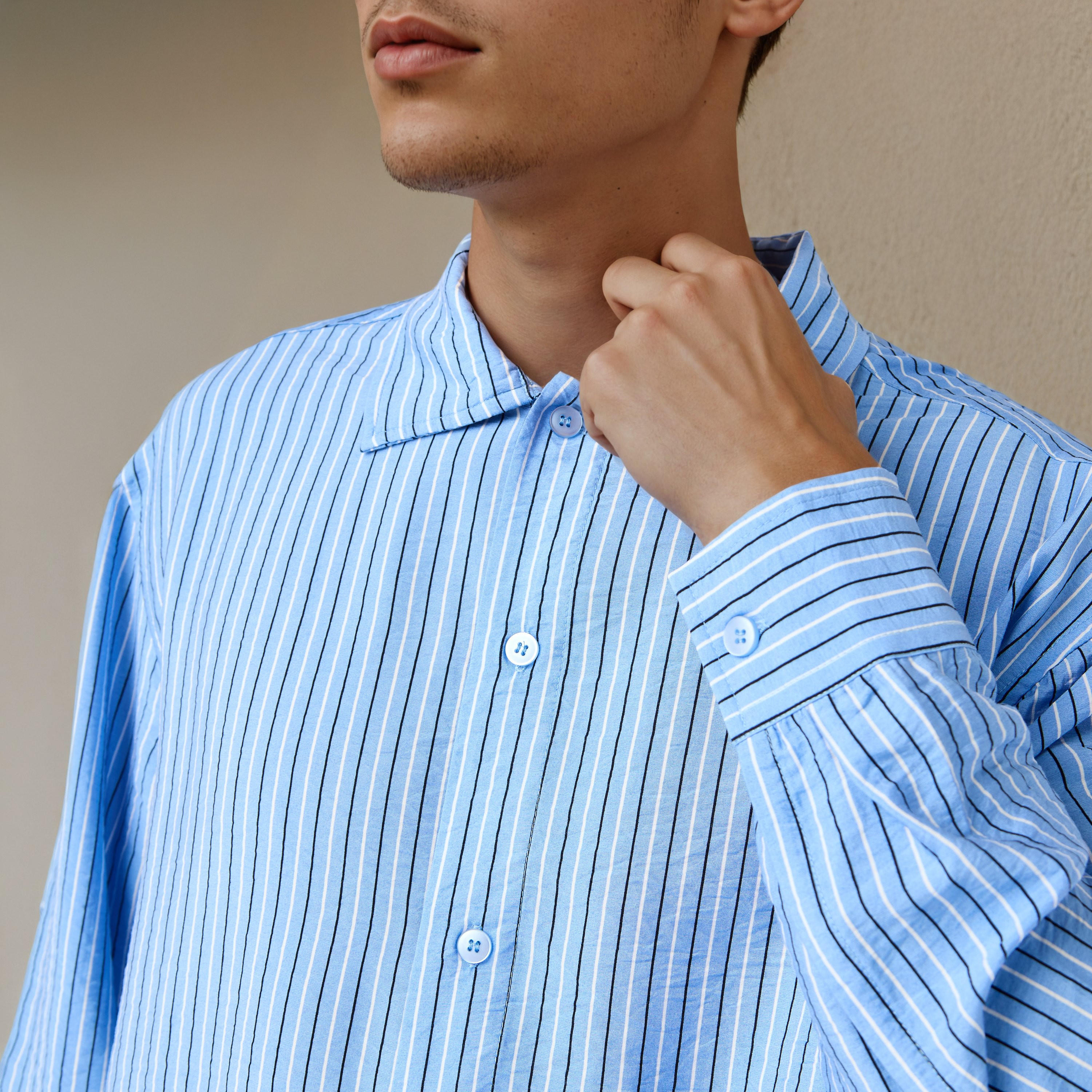 Relaxed Fit Striped Collared Shirt-men-clothing-shirts-image-4