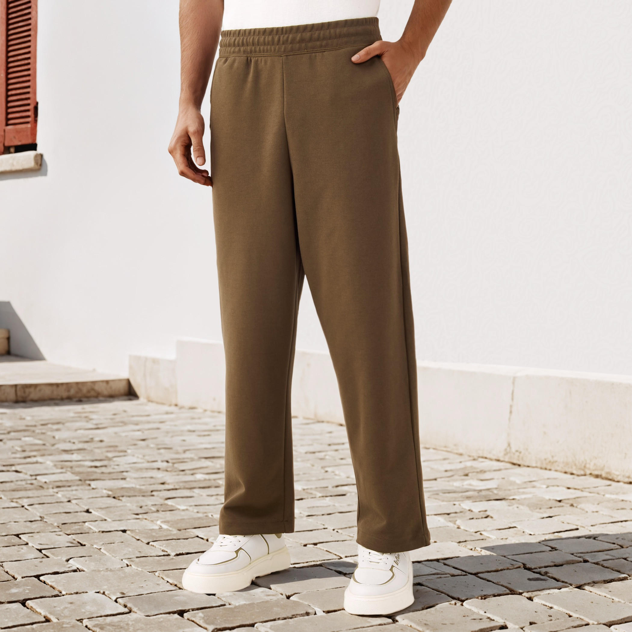Bonded Knit Flexi Waist Joggers with Pockets-men-clothing-bottoms-joggers-image-1