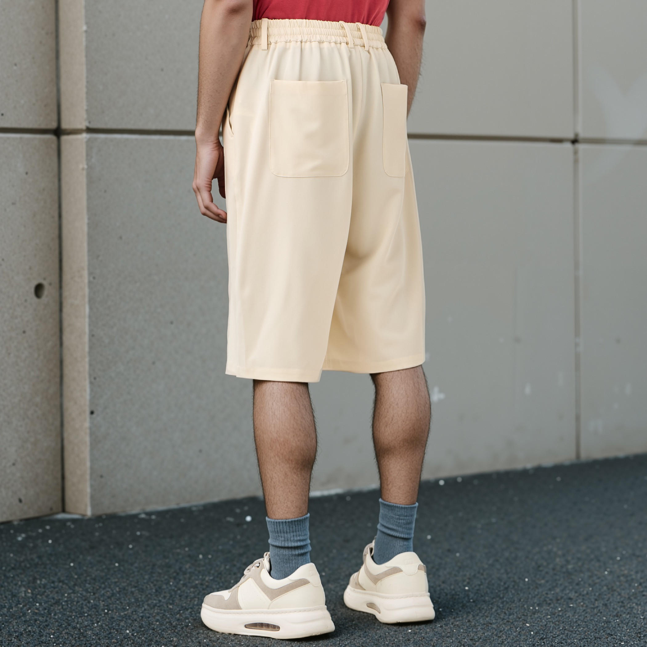 Regular Fit Shorts with Button Closure and Pockets-men-clothing-bottoms-shorts-image-3