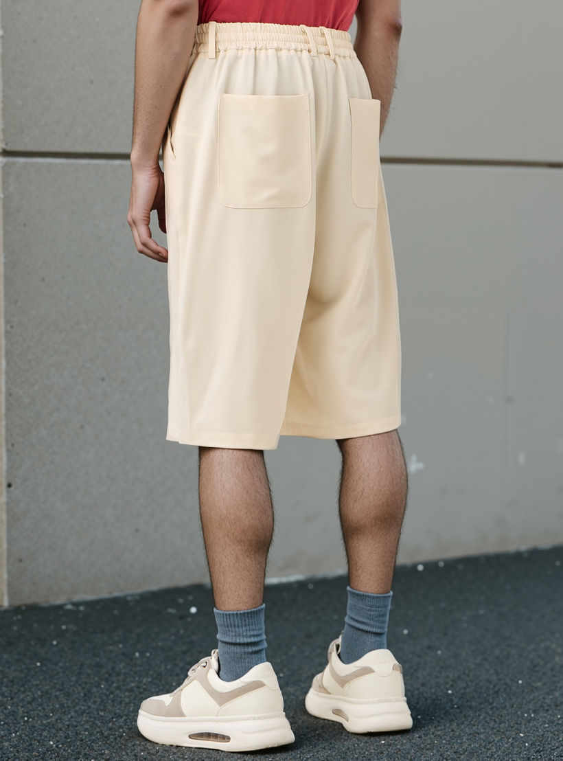 Regular Fit Shorts with Button Closure and Pockets-men-clothing-bottoms-shorts-image-3